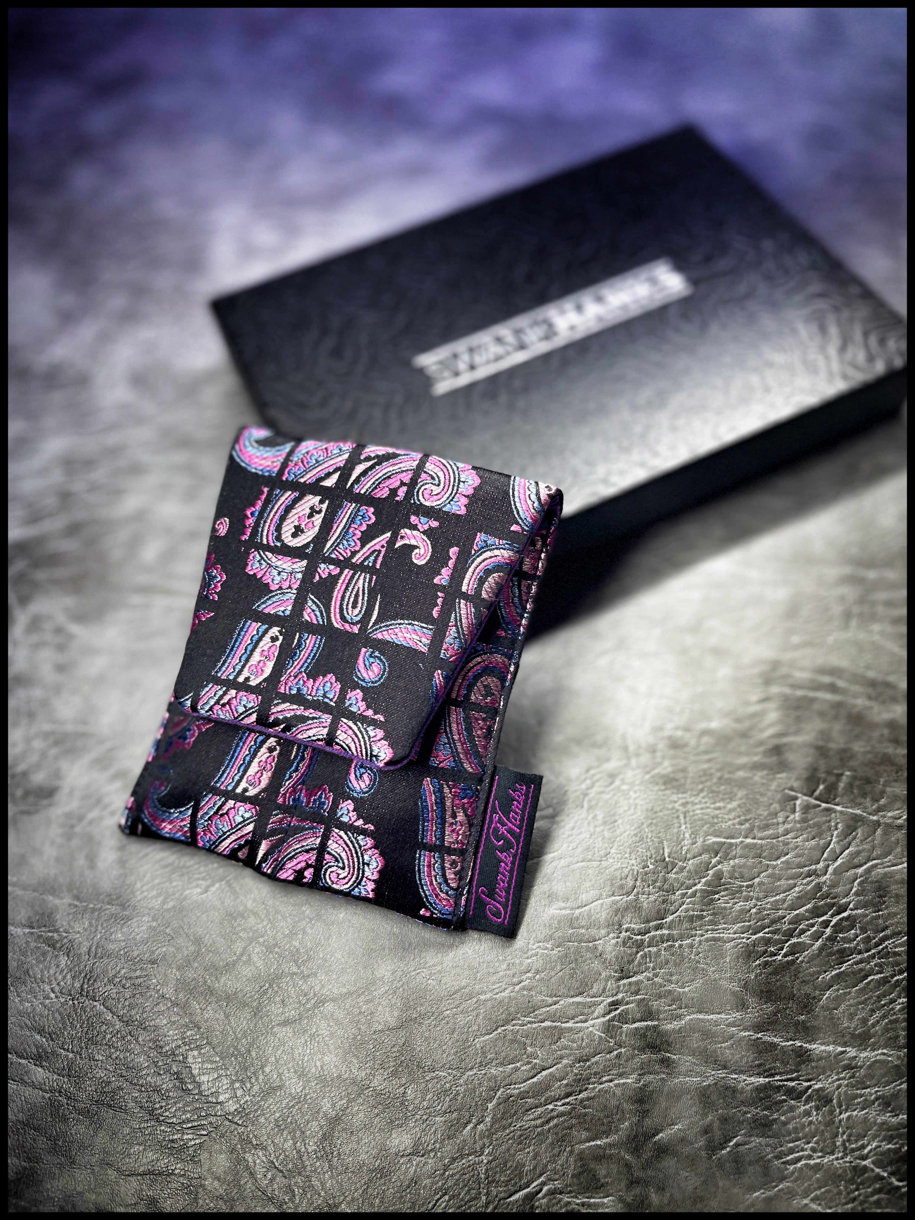 Top Shelf Blurple Pinstripe / Purple Microsuede Mini Double Slot Pouch
