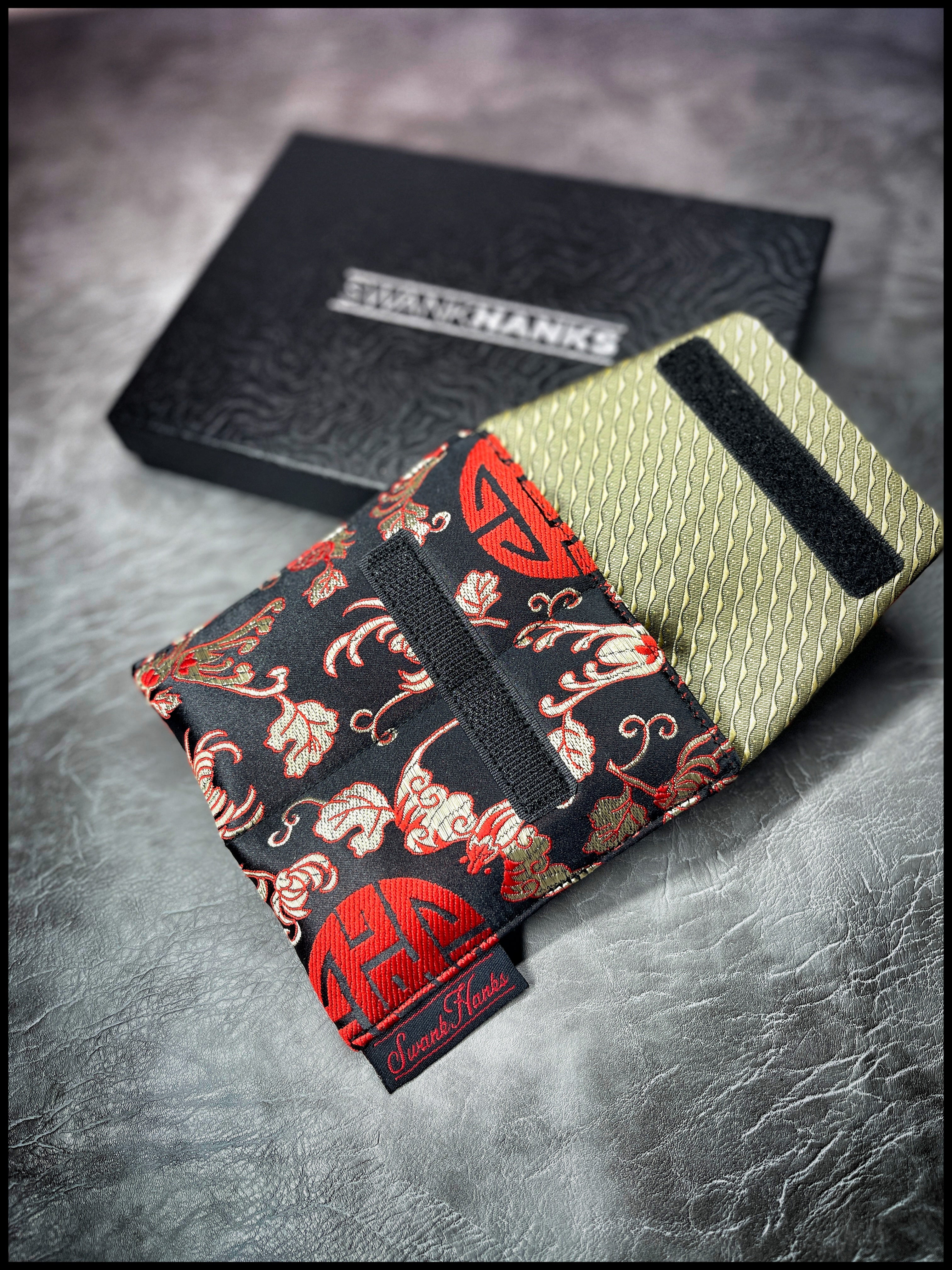 Black/Red Quigong Mini Double Slot Pouch