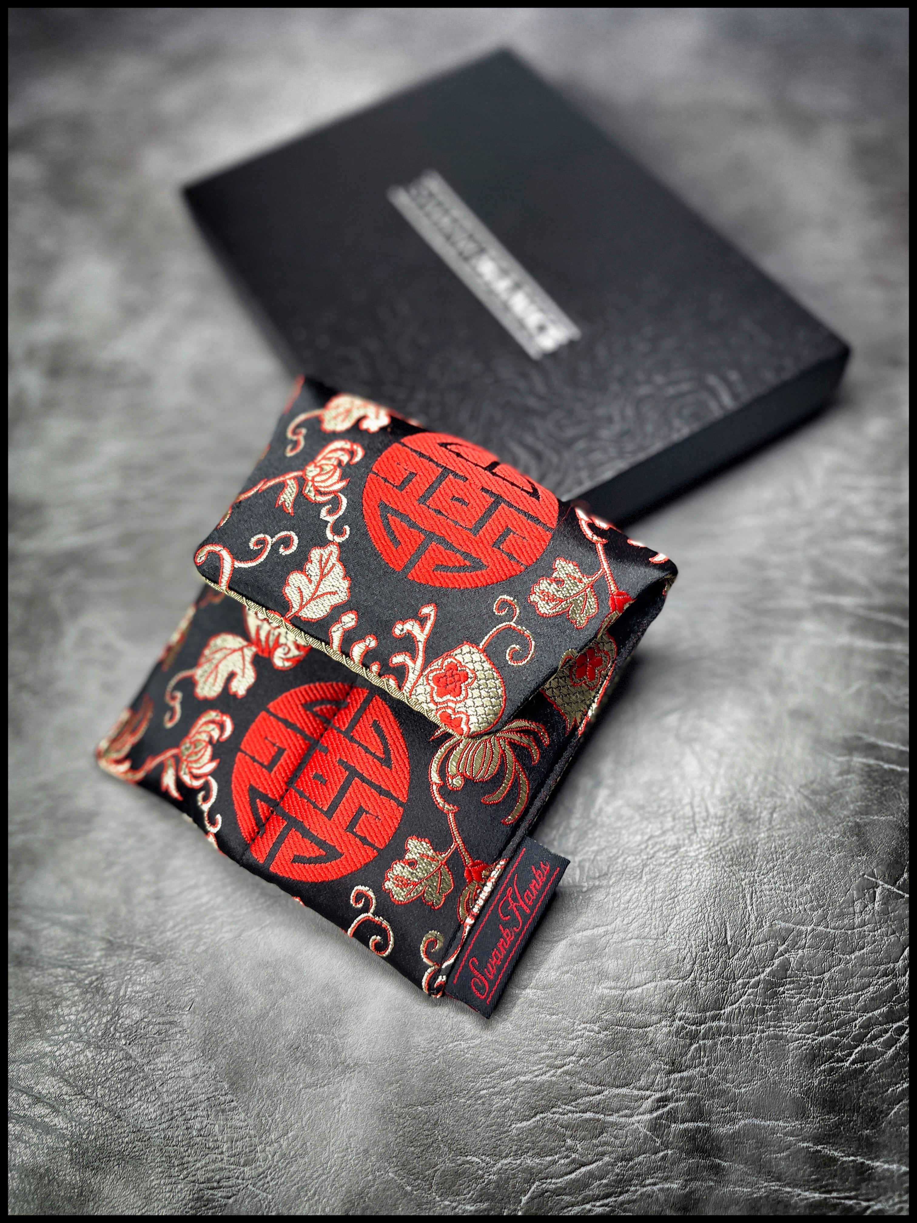 Black/Red Quigong Mini Double Slot Pouch