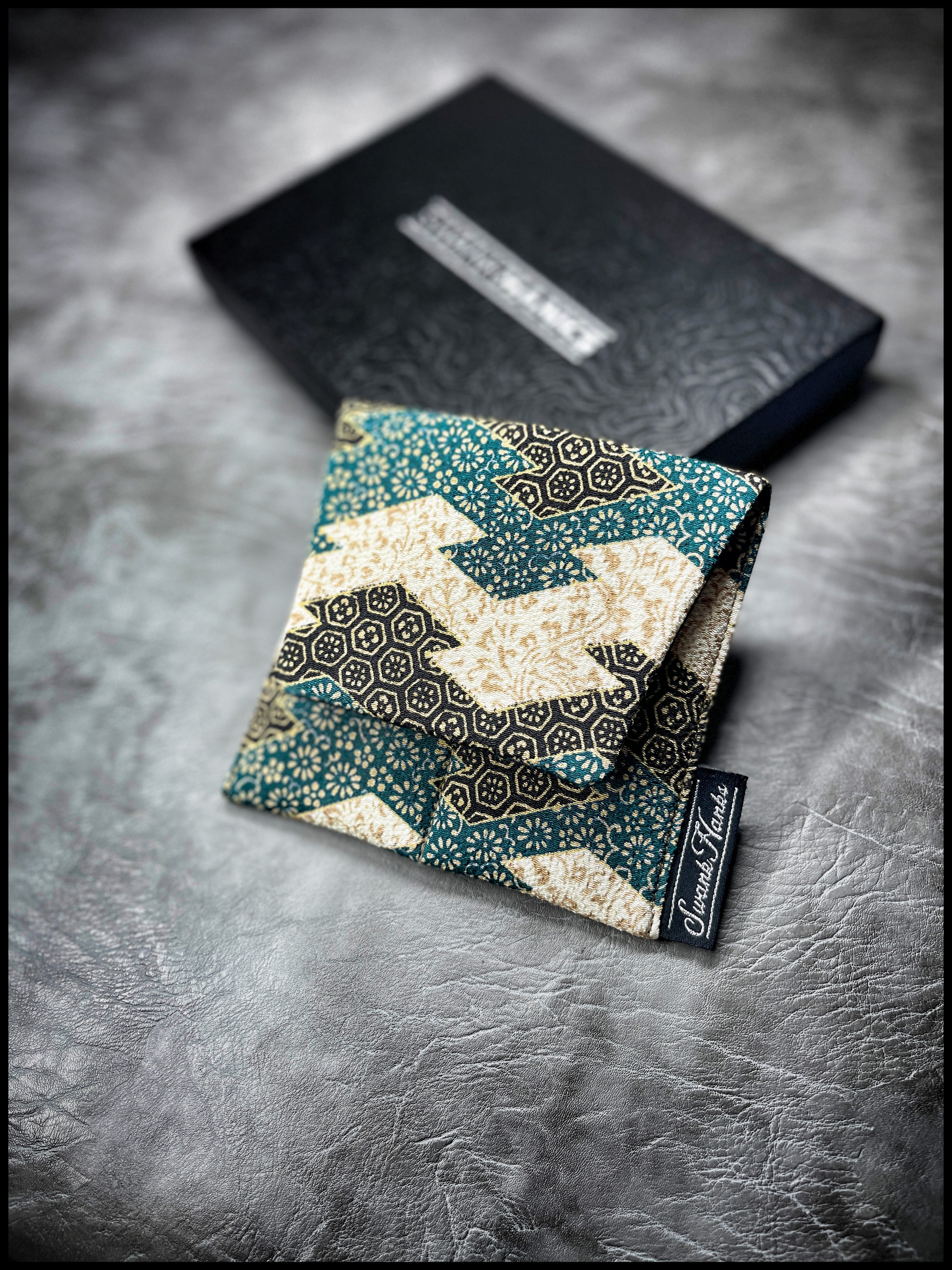 Japanese Silk Chiffon / Asanoha Mini Double Slot Pouch