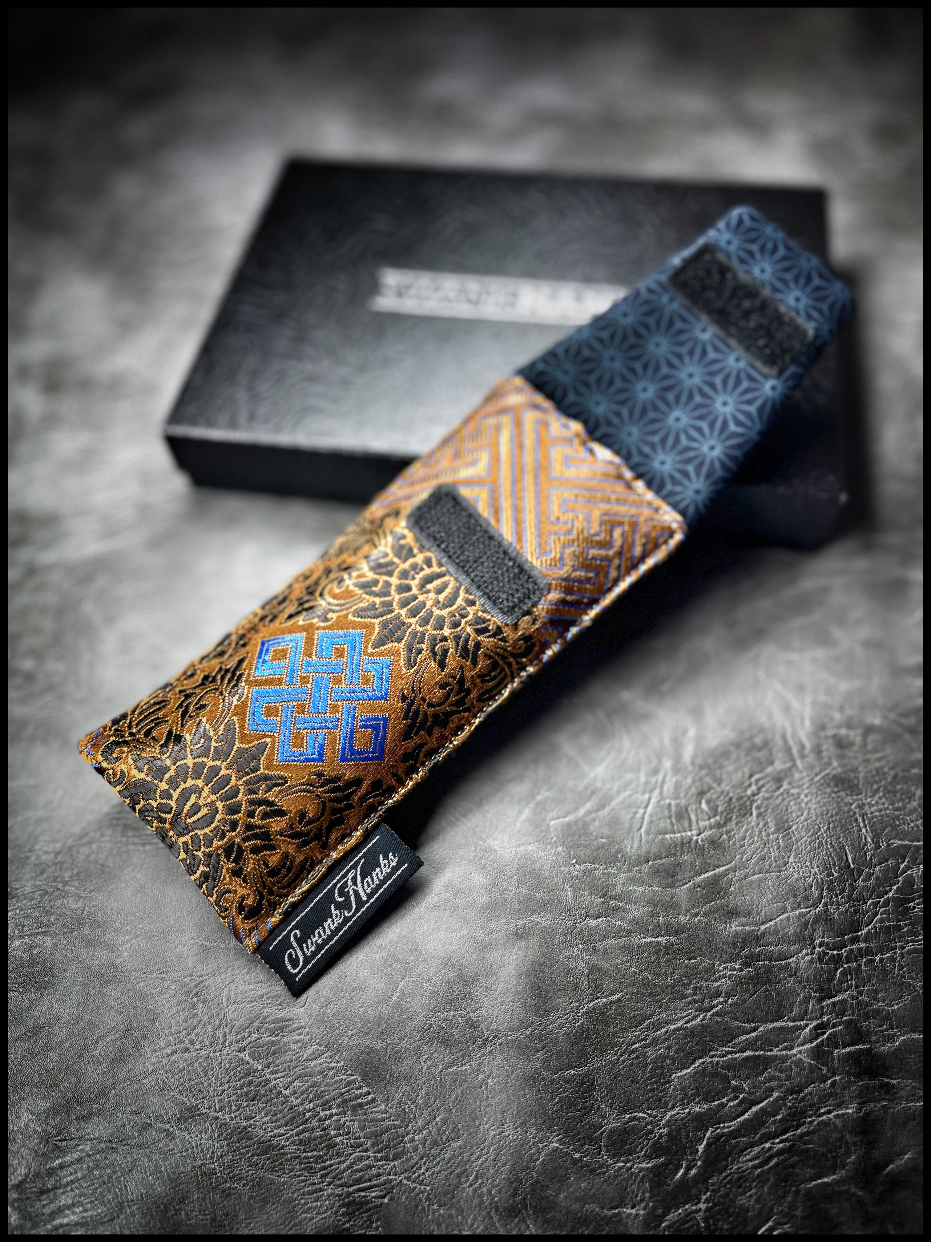 1-OFF Royal Bronze Seigaiha Single Slot Pouch