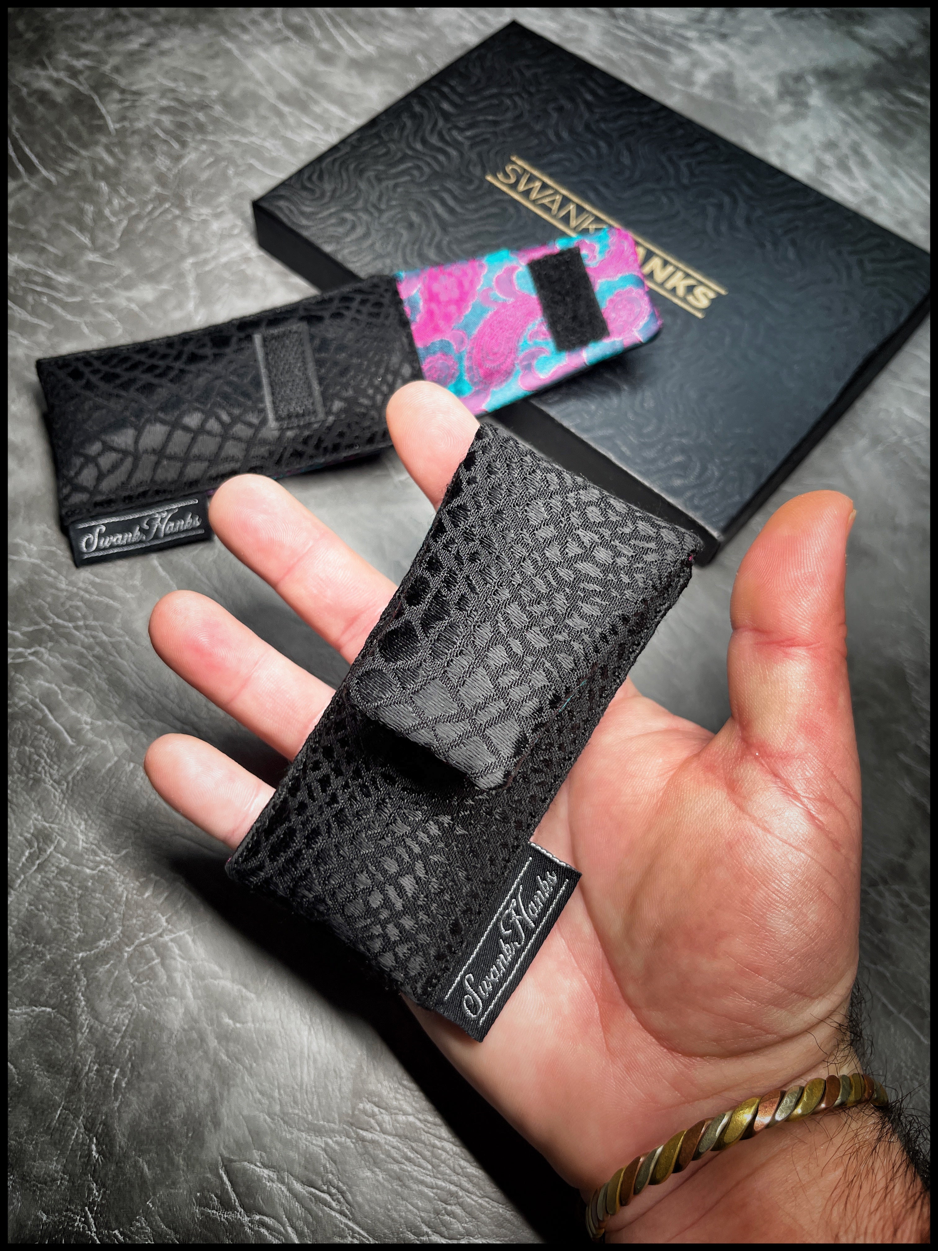 Black Silk Cashmere Dragon Silk Mini Single Pouch