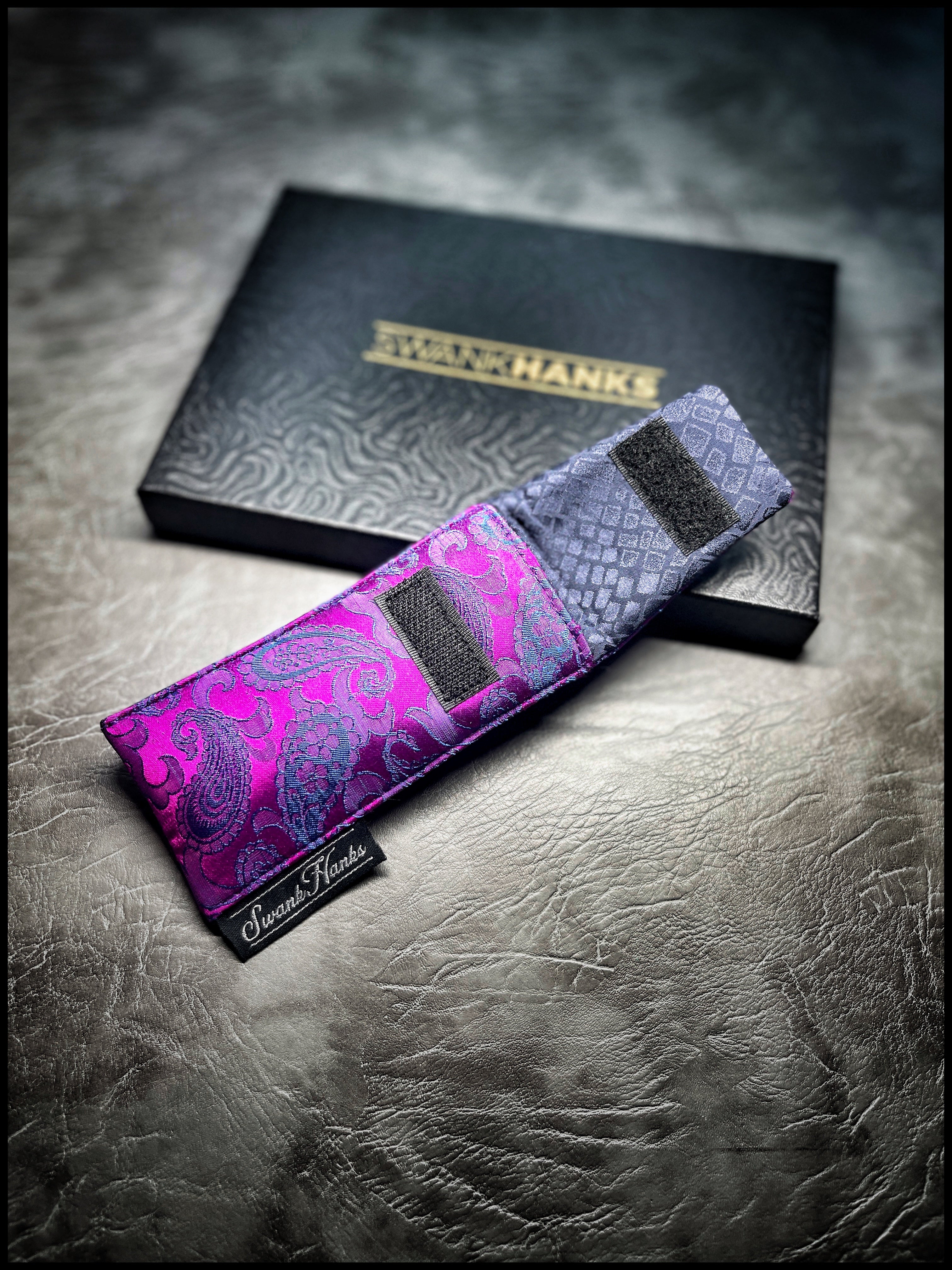 (1-OFF) Mulberry Silk Paisley/ Blue Dragonscale Silk Mini Single Pouch