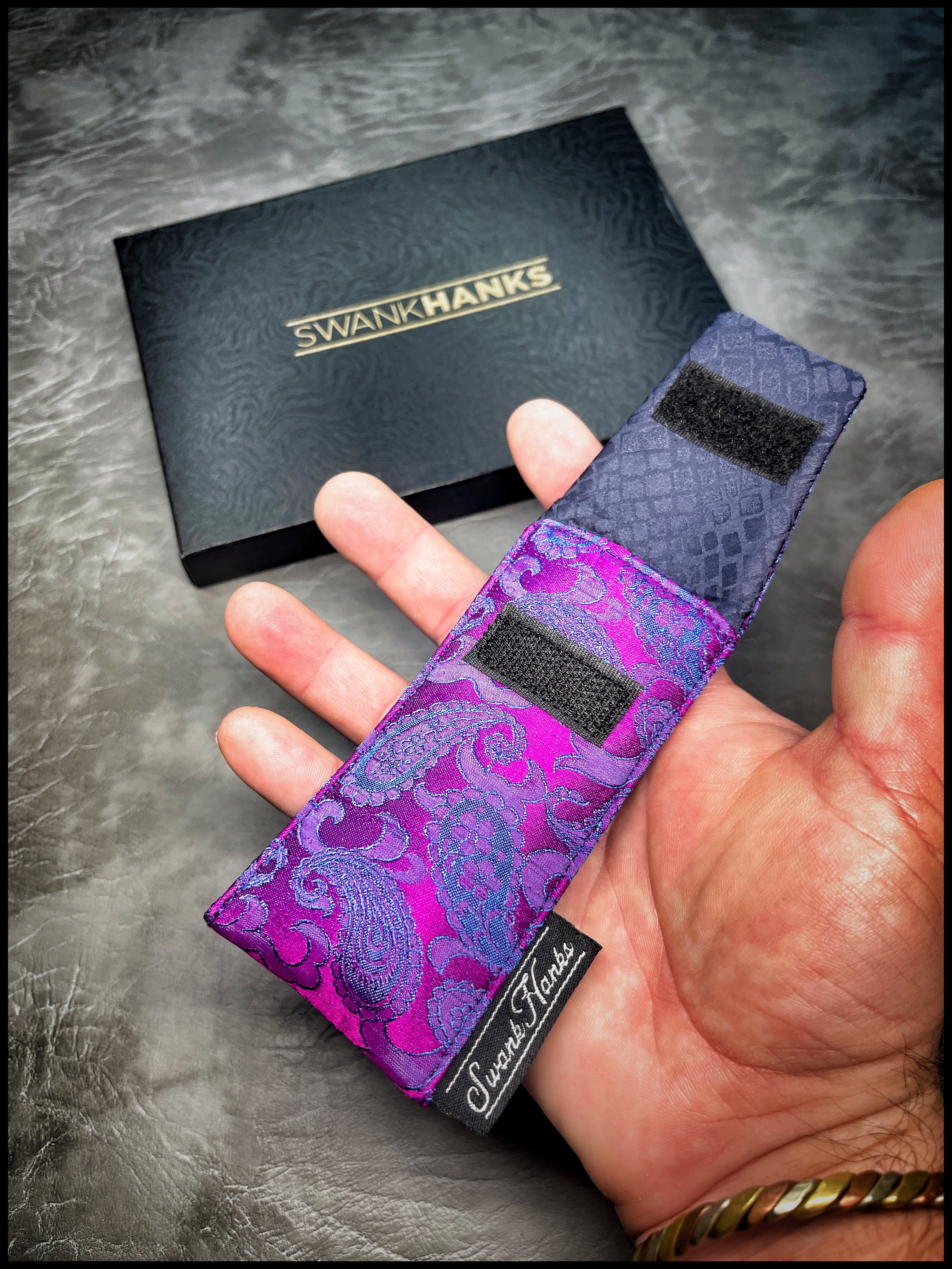 (1-OFF) Mulberry Silk Paisley/ Blue Dragonscale Silk Mini Single Pouch