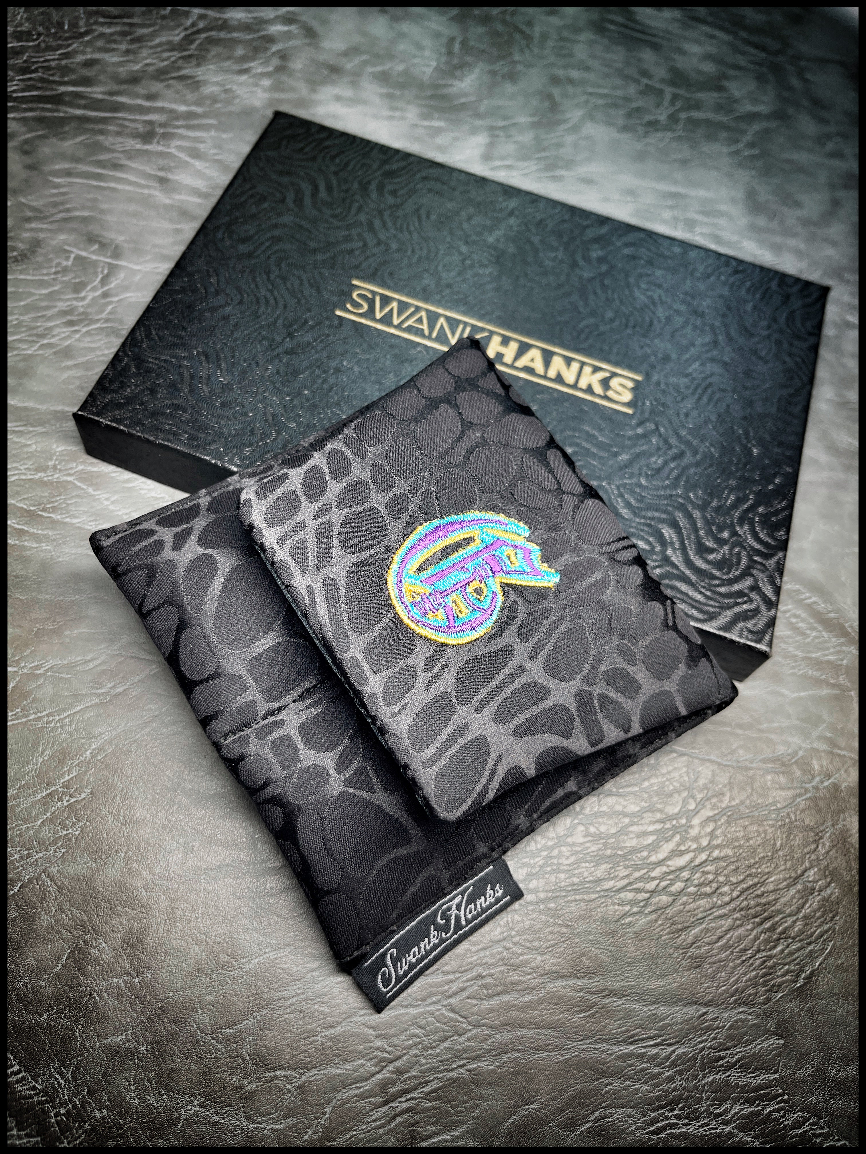 Griffin Murdered Out Dragonscale Silk Mini Double-Slot Pouch