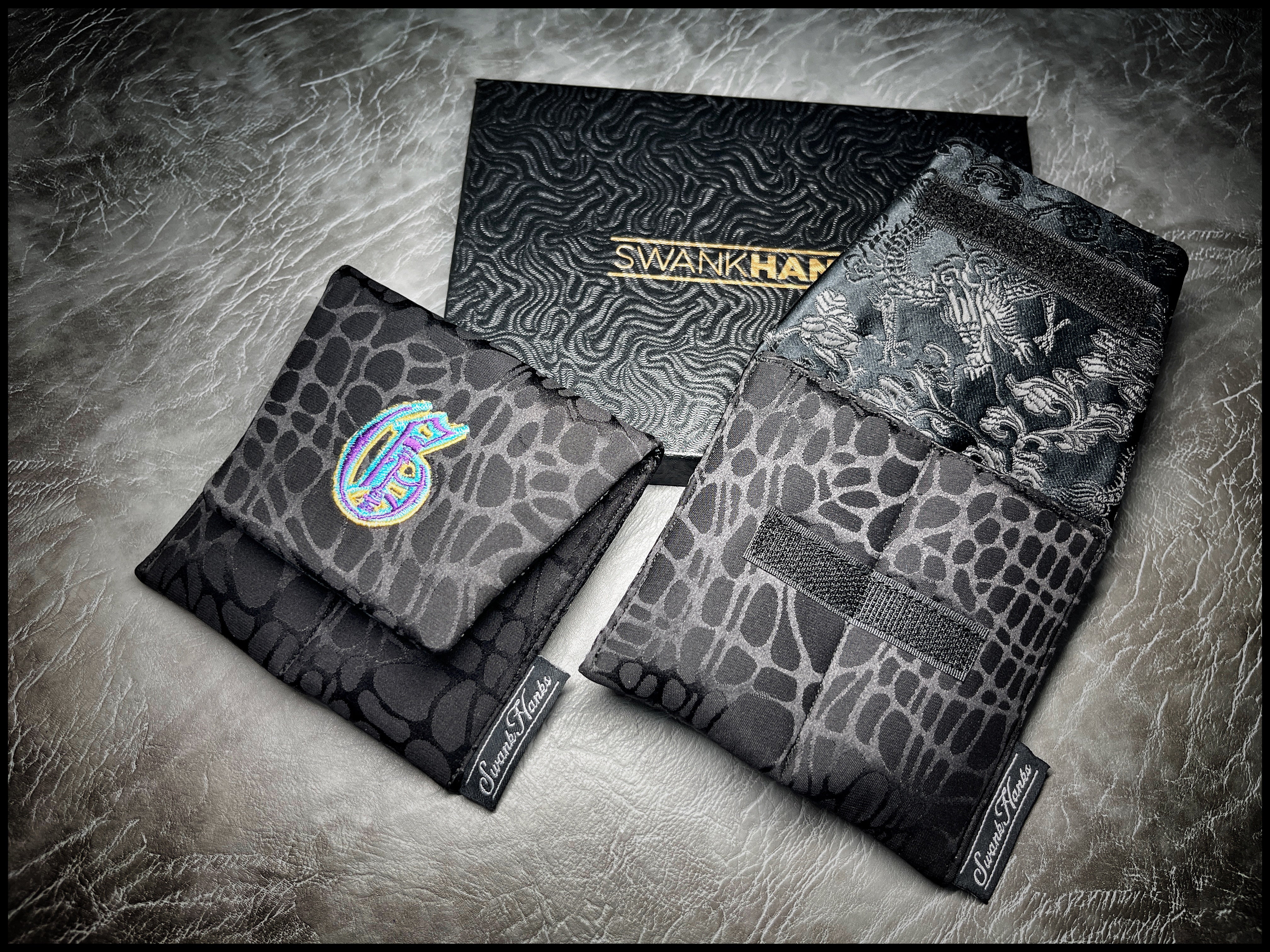 Griffin Murdered Out Dragonscale Silk Mini Double-Slot Pouch