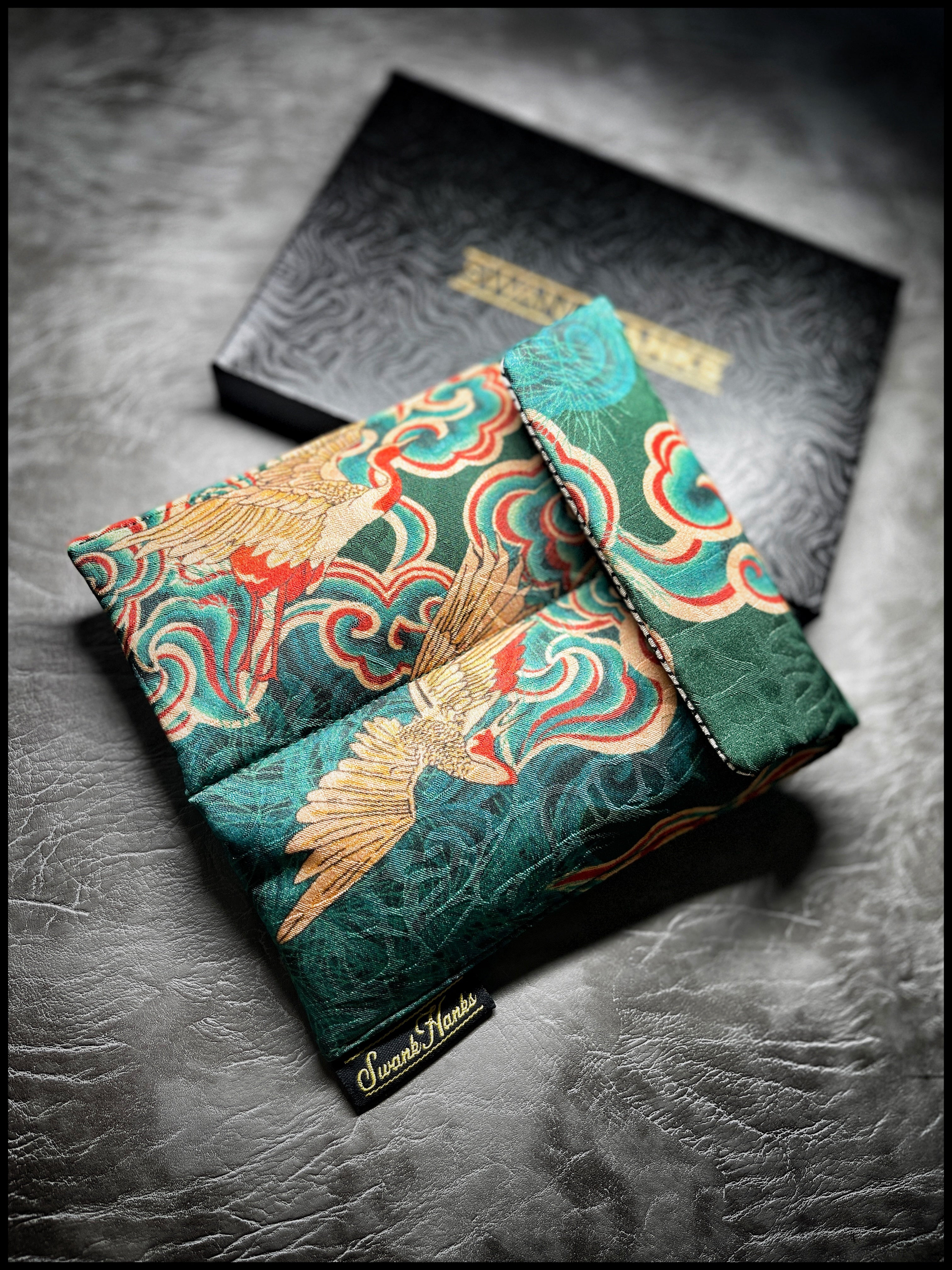 1-OFF Green Dragon Crane/Sayagata Double-Slot Pouch