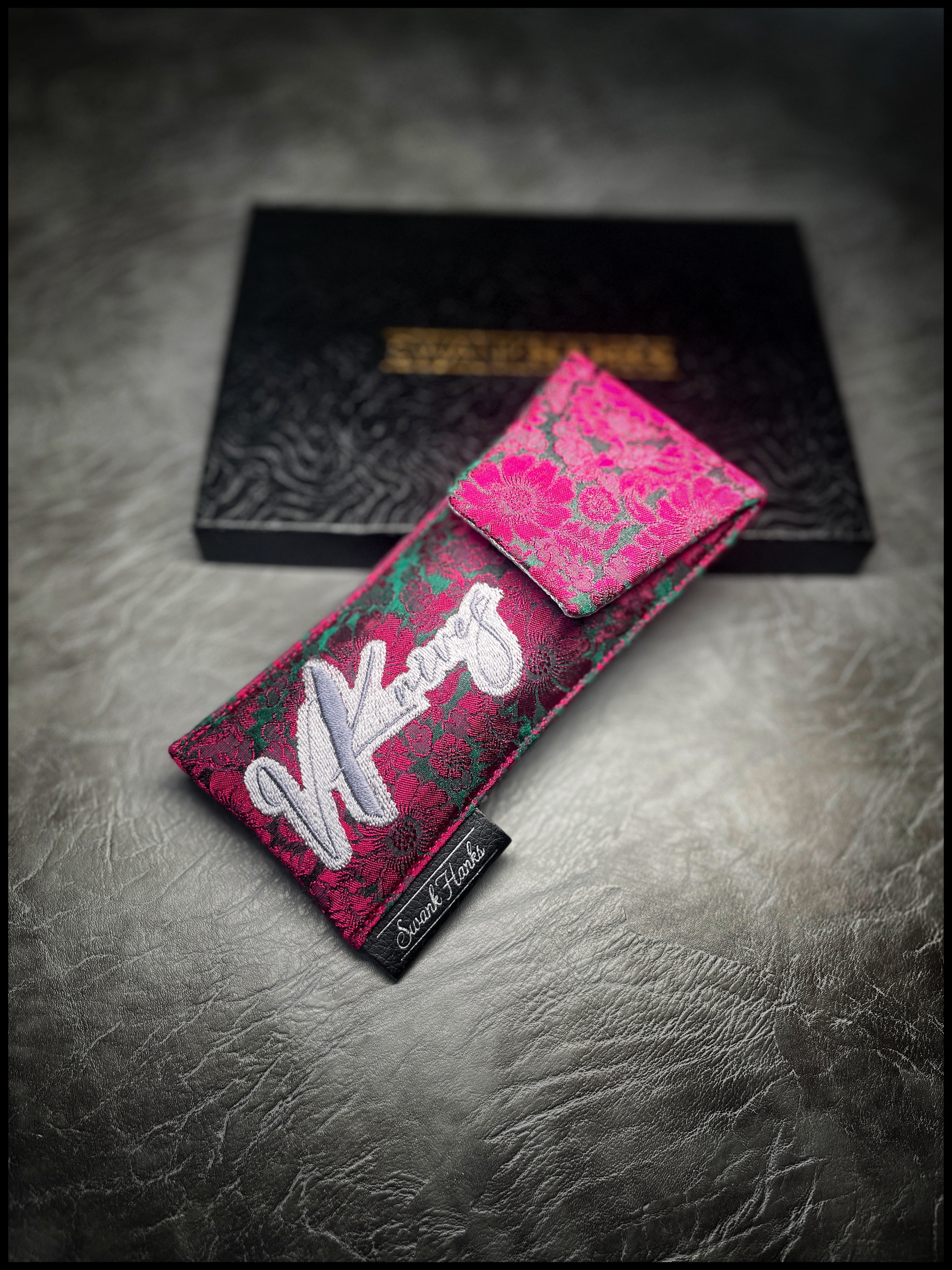 Viknives Mulberry/ Silver Silk Charmeuse Single Pouch