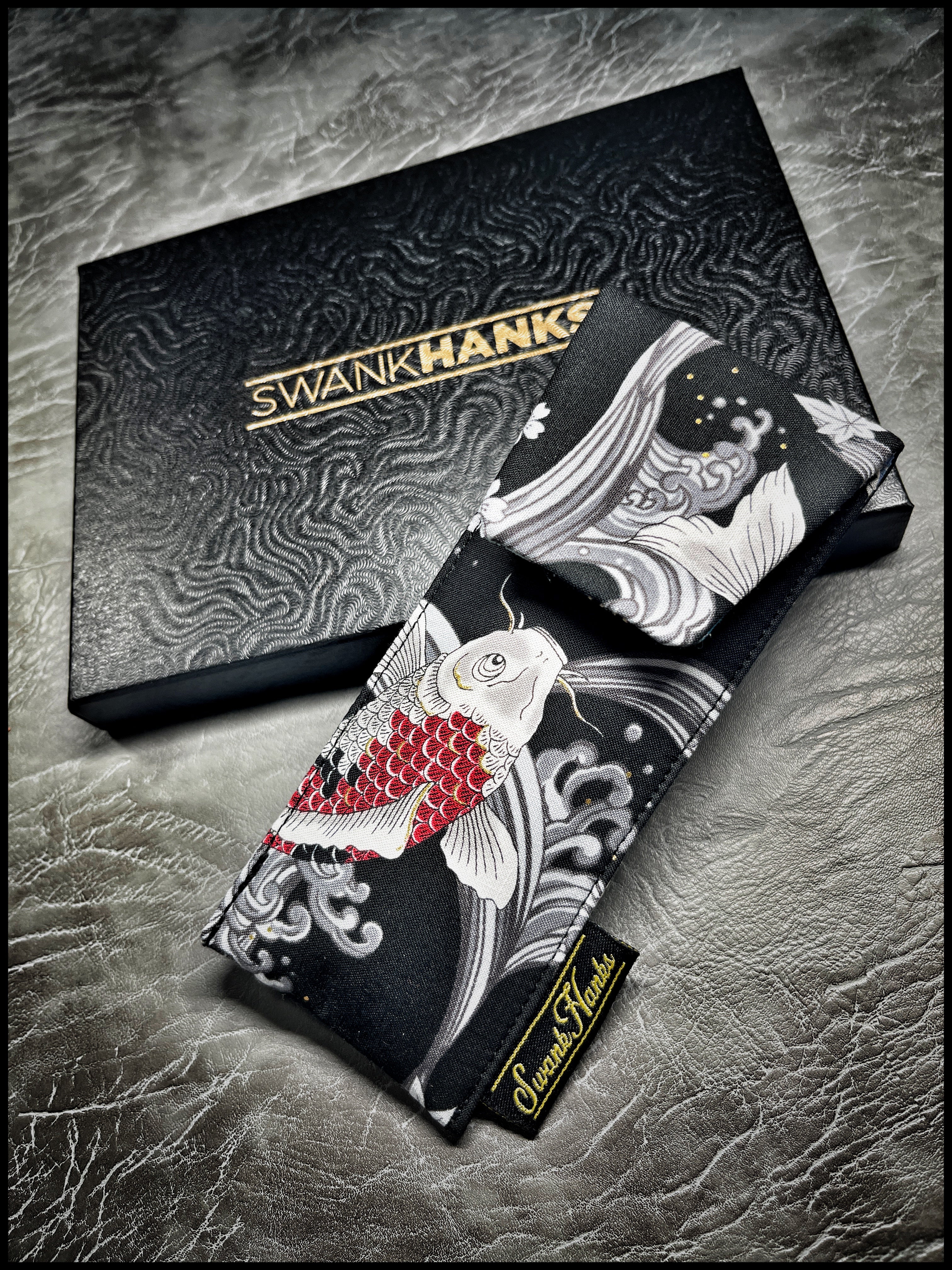 Koi (silk interior) Seigaiha Pouch