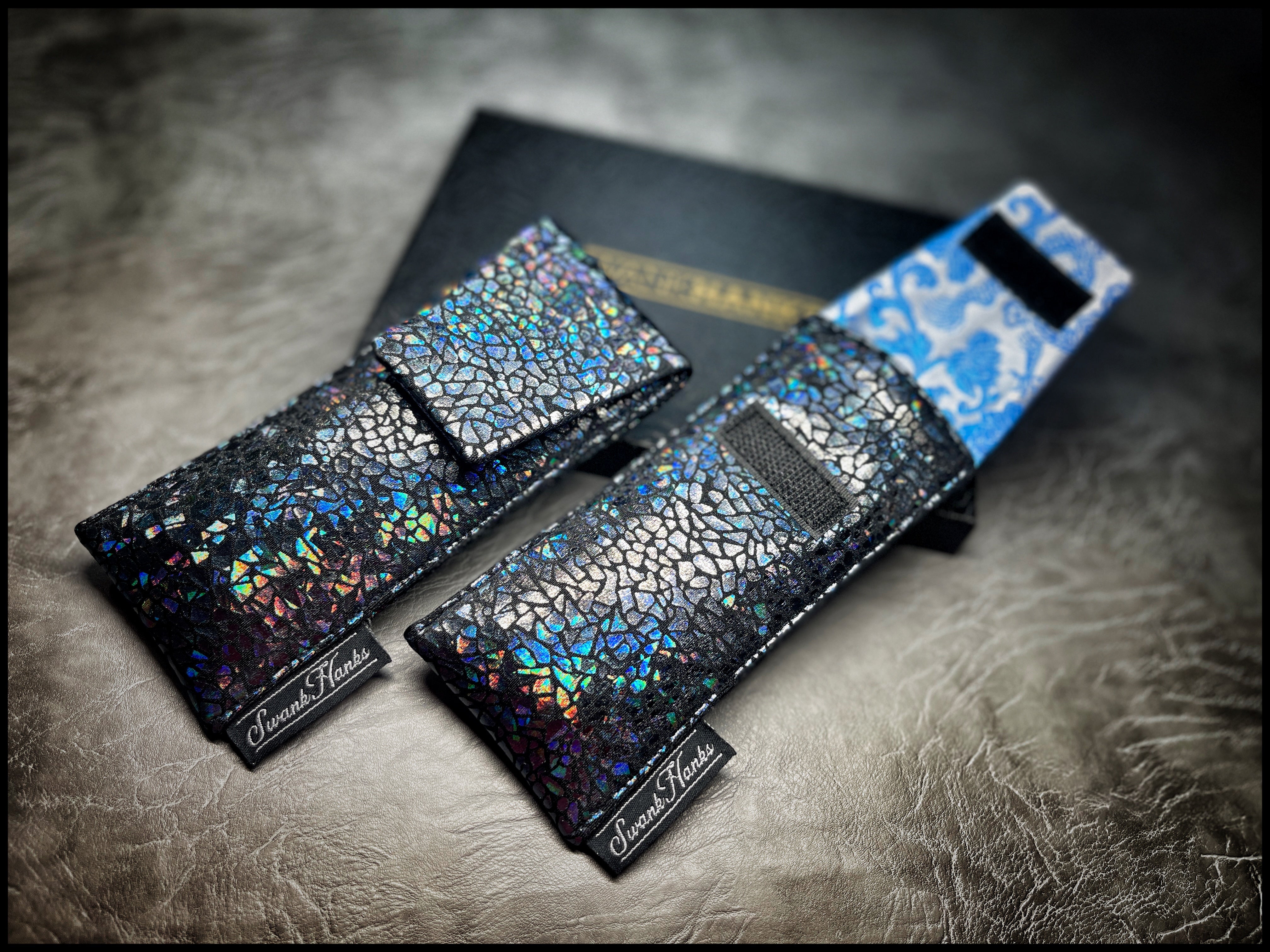 1-OFF UV Dragonscale/ Satin Silver/Blue Dragon Silk Single Pouch