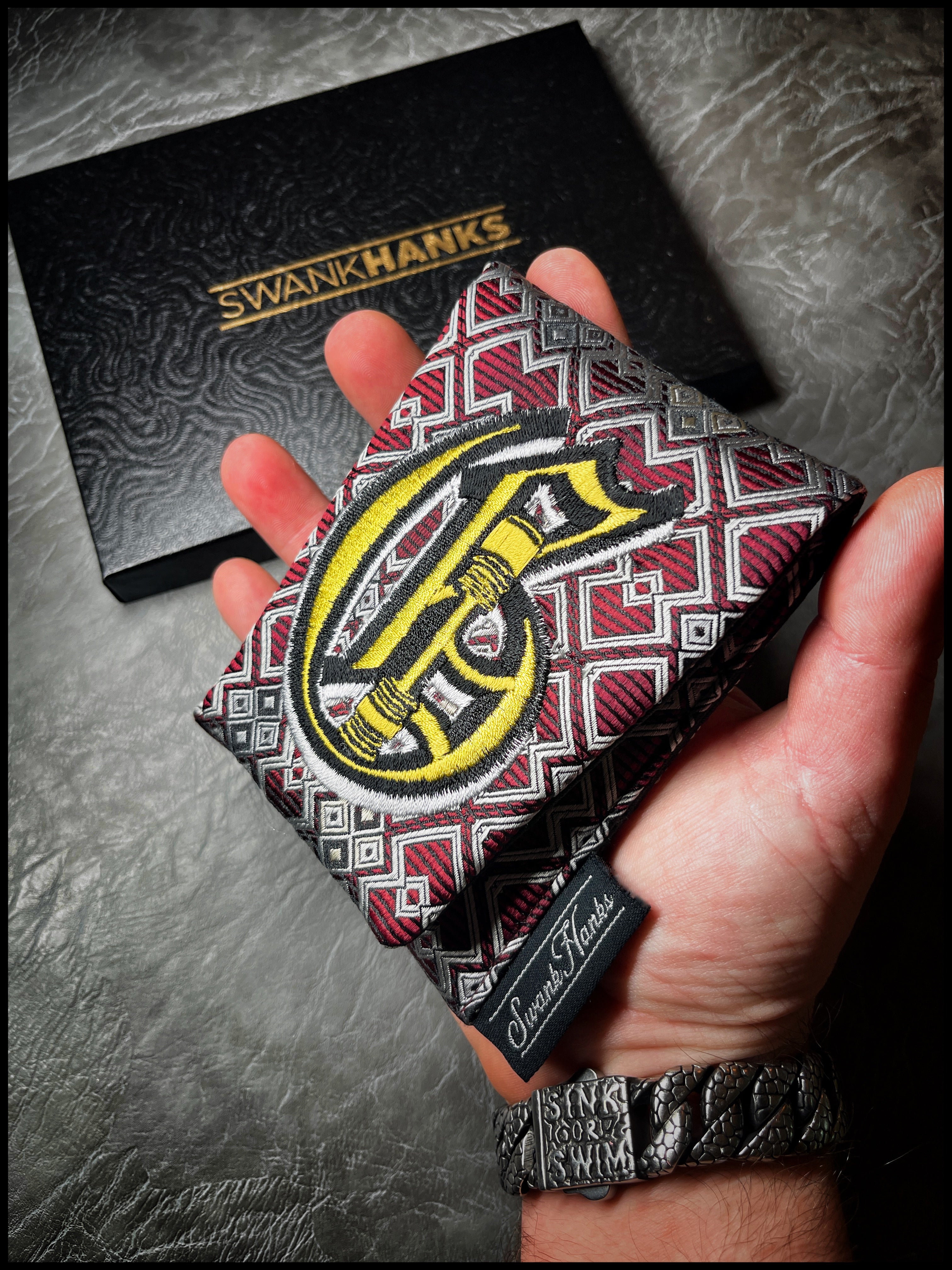 Griffin Inc. Red/Silver Silk Mini Pouch