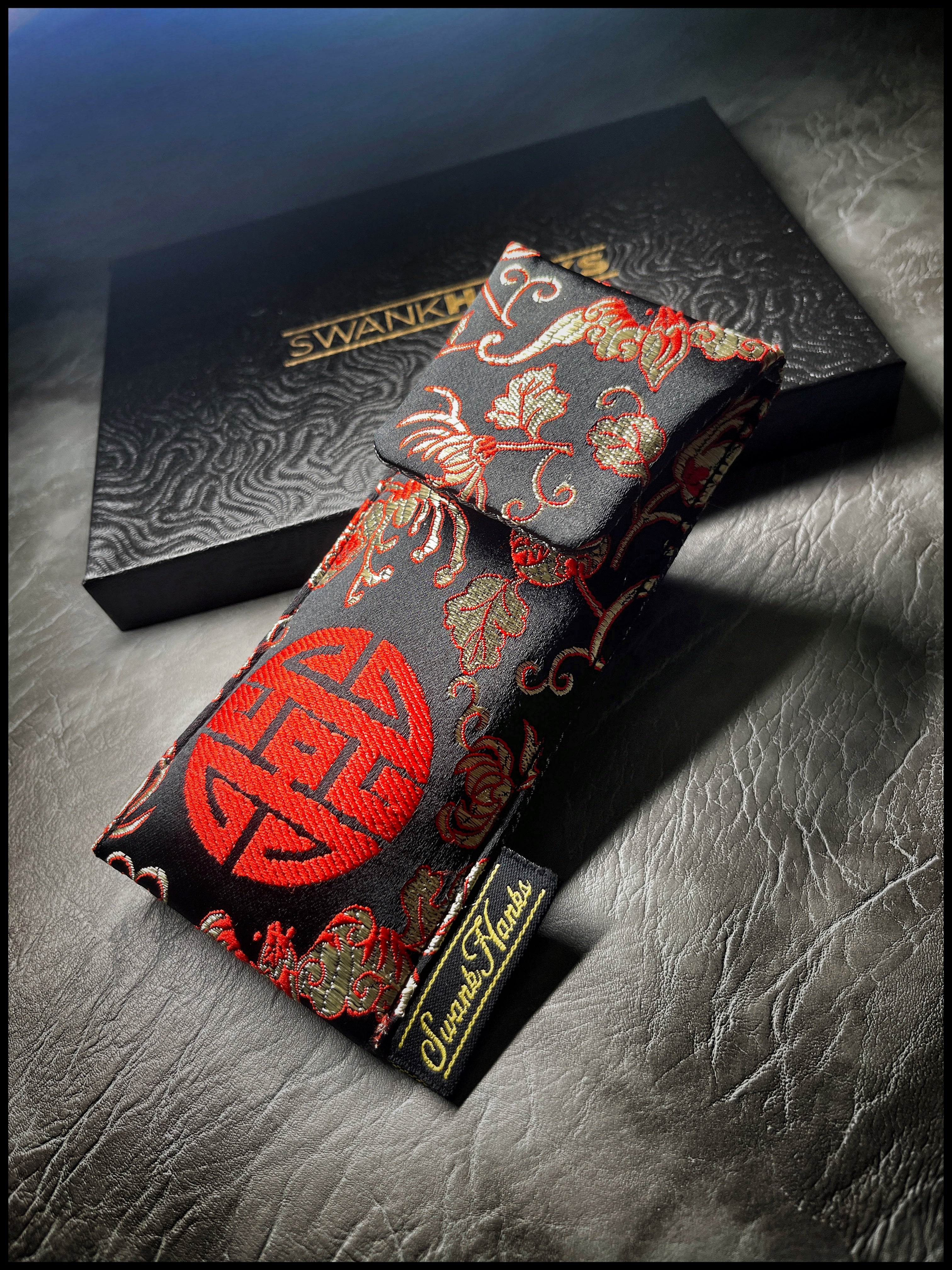 Oriental Silk V3/Gunmetal Satin Silk Single Pouch