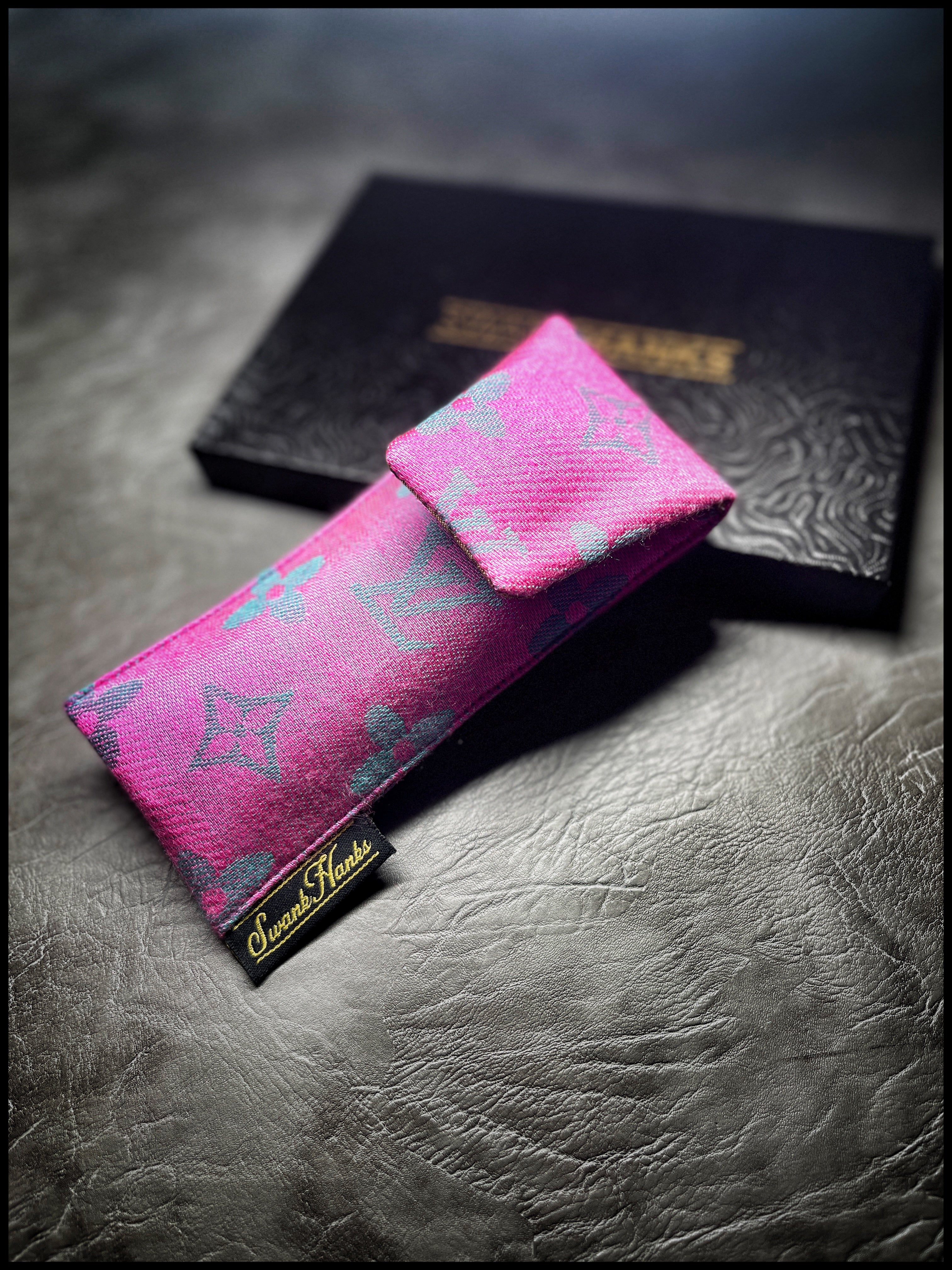 Pink/Blue LV /Gold Houndstooth Single Pouch