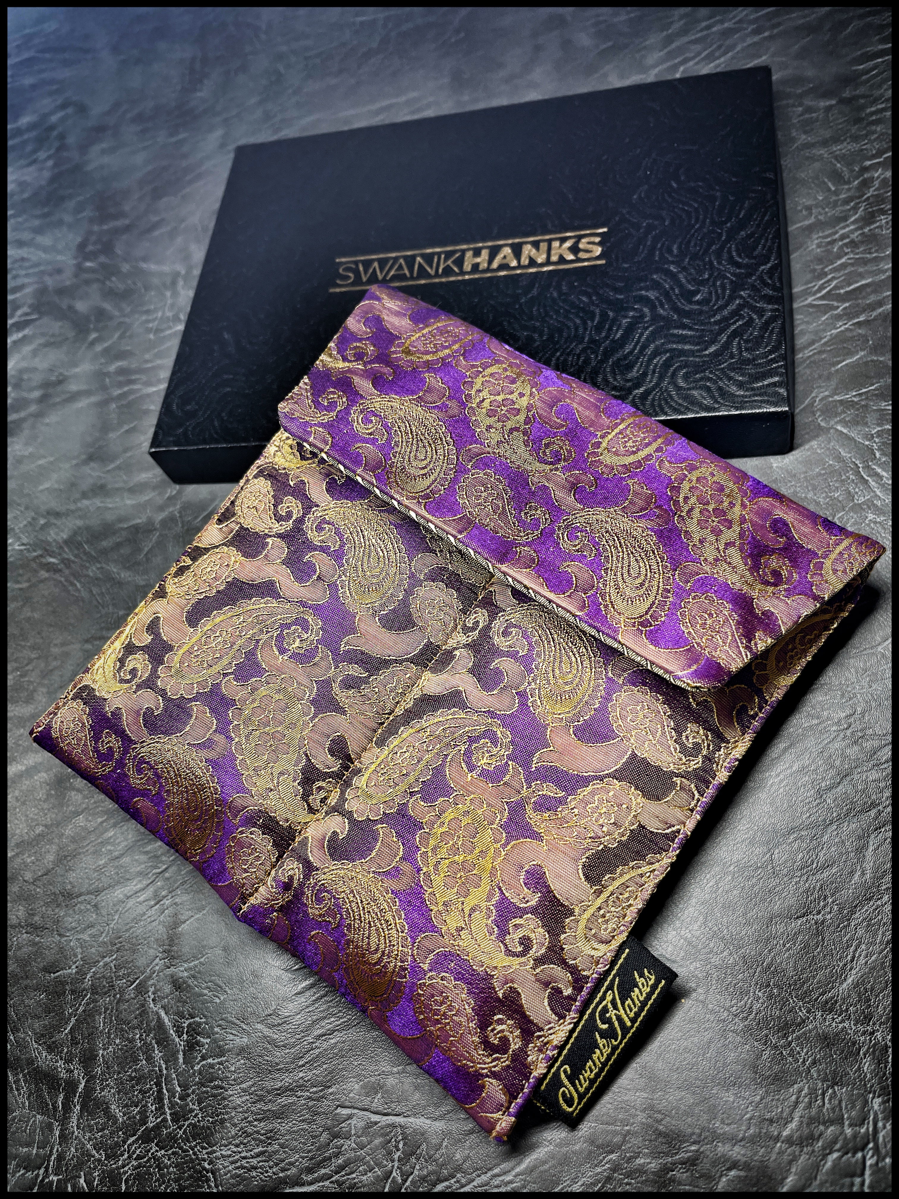 Purp/Gold Color Shifter Silk Paisley Double Pouch