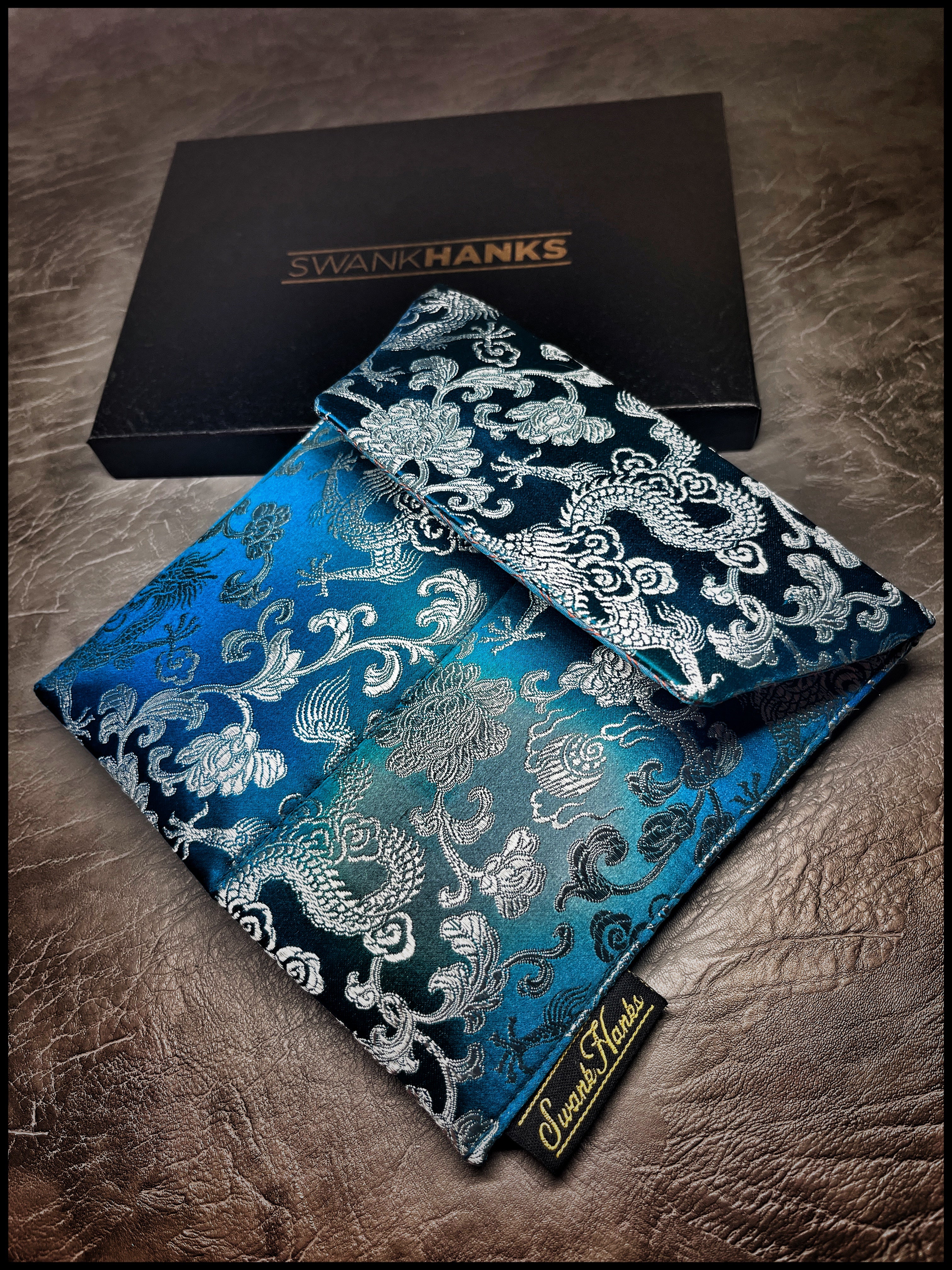 One-Off Double Slot Dragon Silk/Color Shifter Silk Paisley Pouch