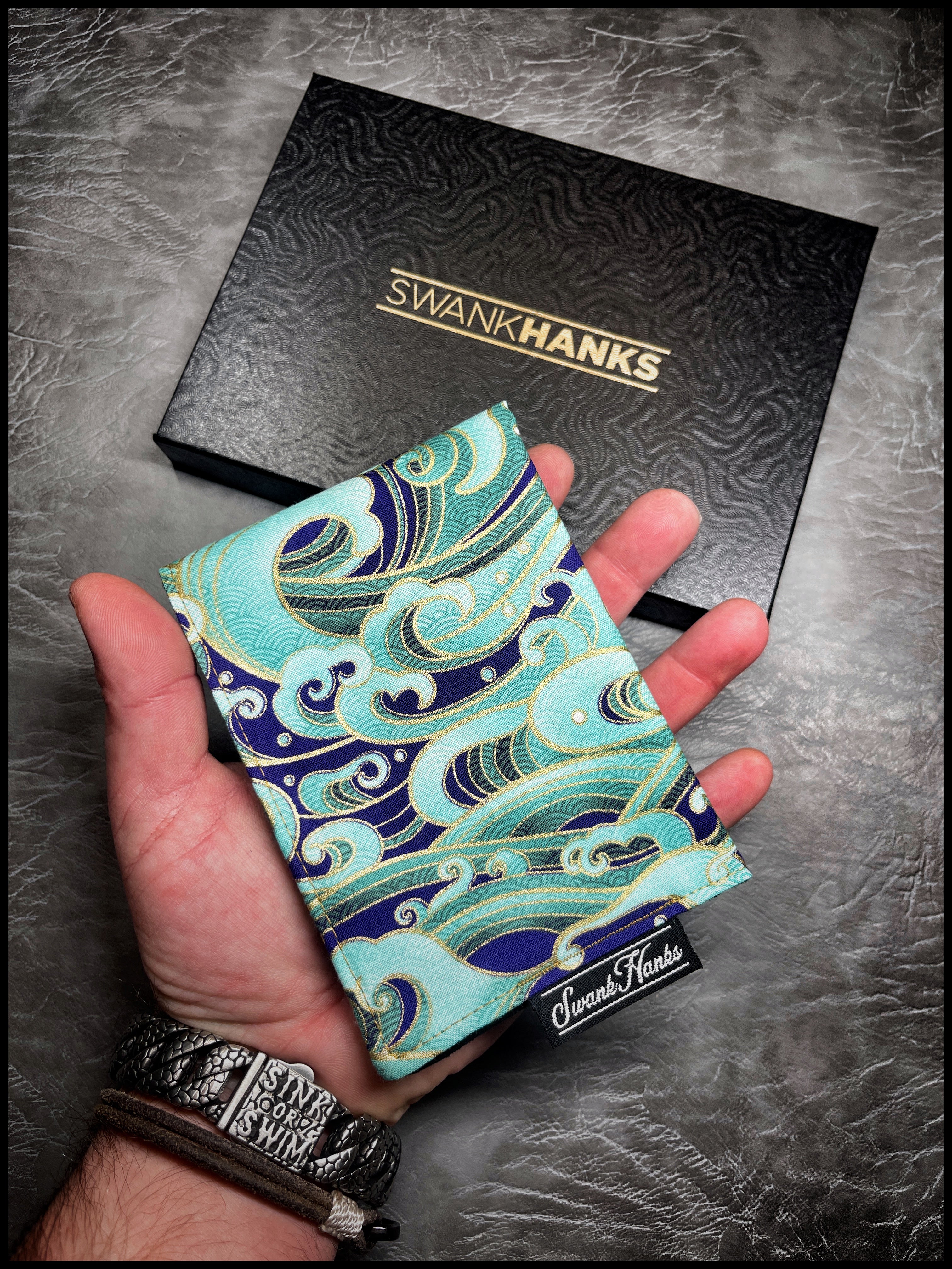 Teal Japanese Waves Mini Hanks