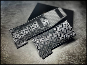 Twilight Silver Silk Brocade/Satin Gunmetal Single Pouch