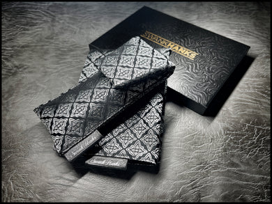 Twilight Silver Silk Brocade/Satin Gunmetal Single Pouch