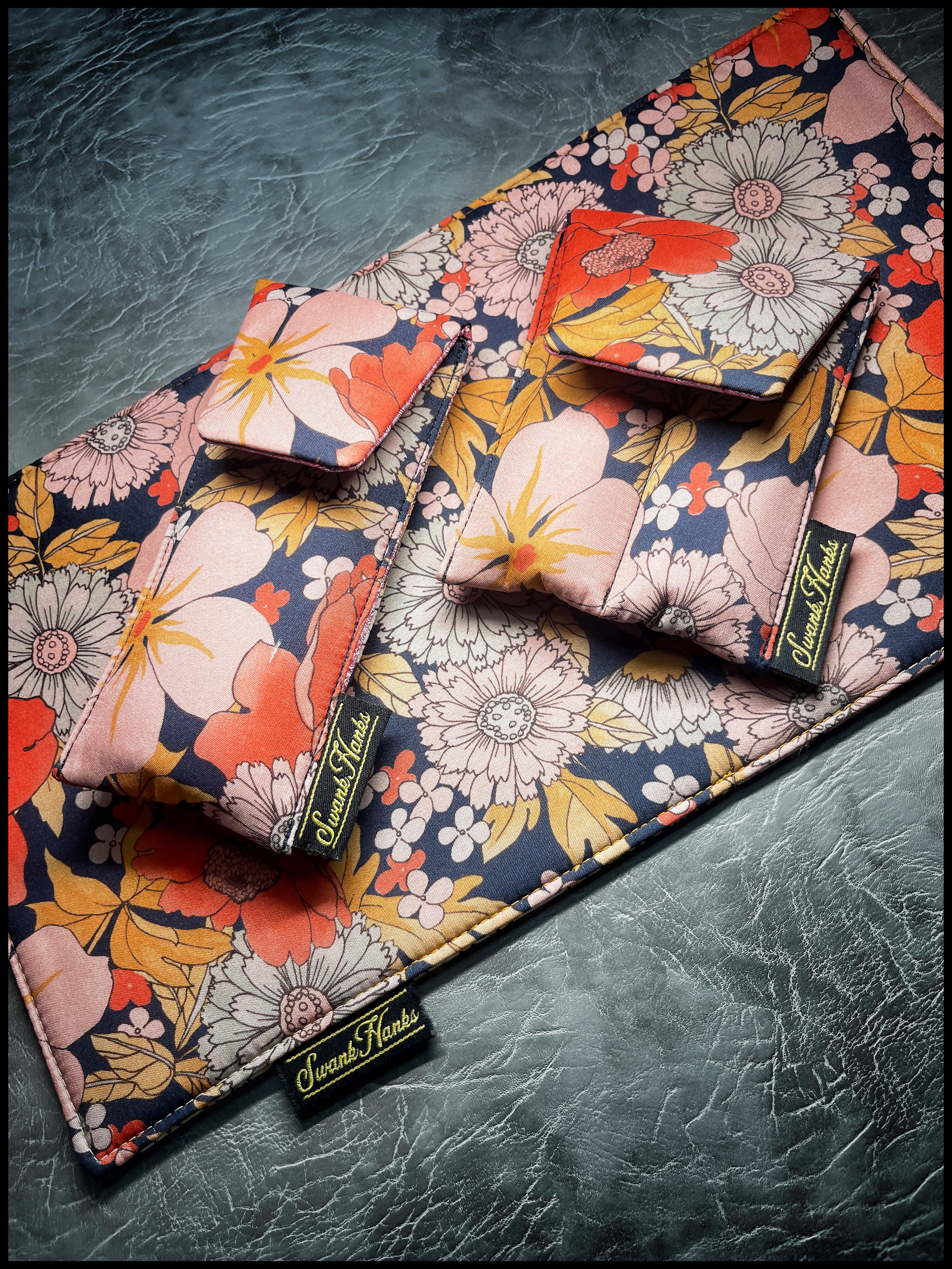 Pastel Poppy Silk Mini Double-Slot Pouch