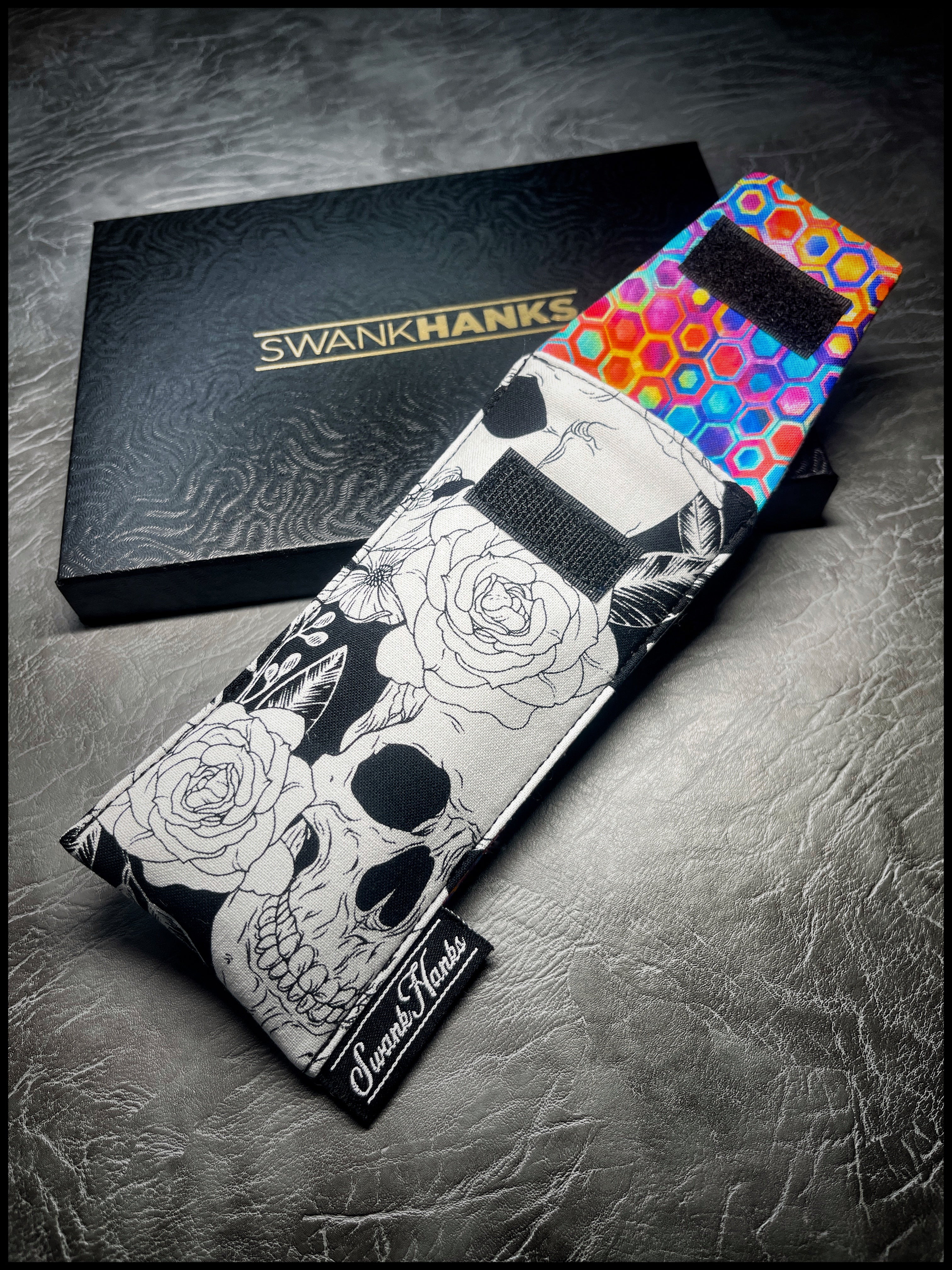 B&W Skull/ Neon Honeycomb Single Pouch