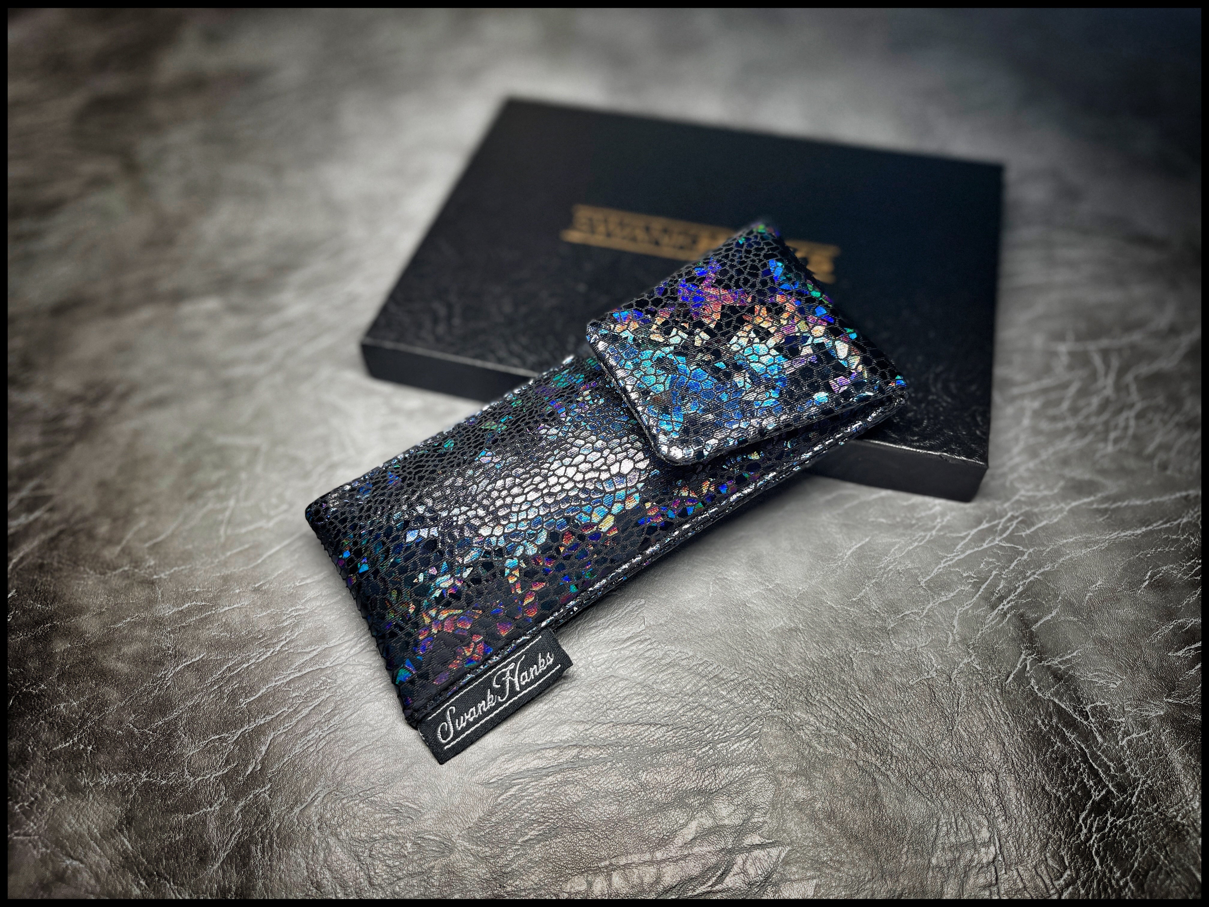 UV DragonScale/ Satin Gunmetal Silk Single Pouch