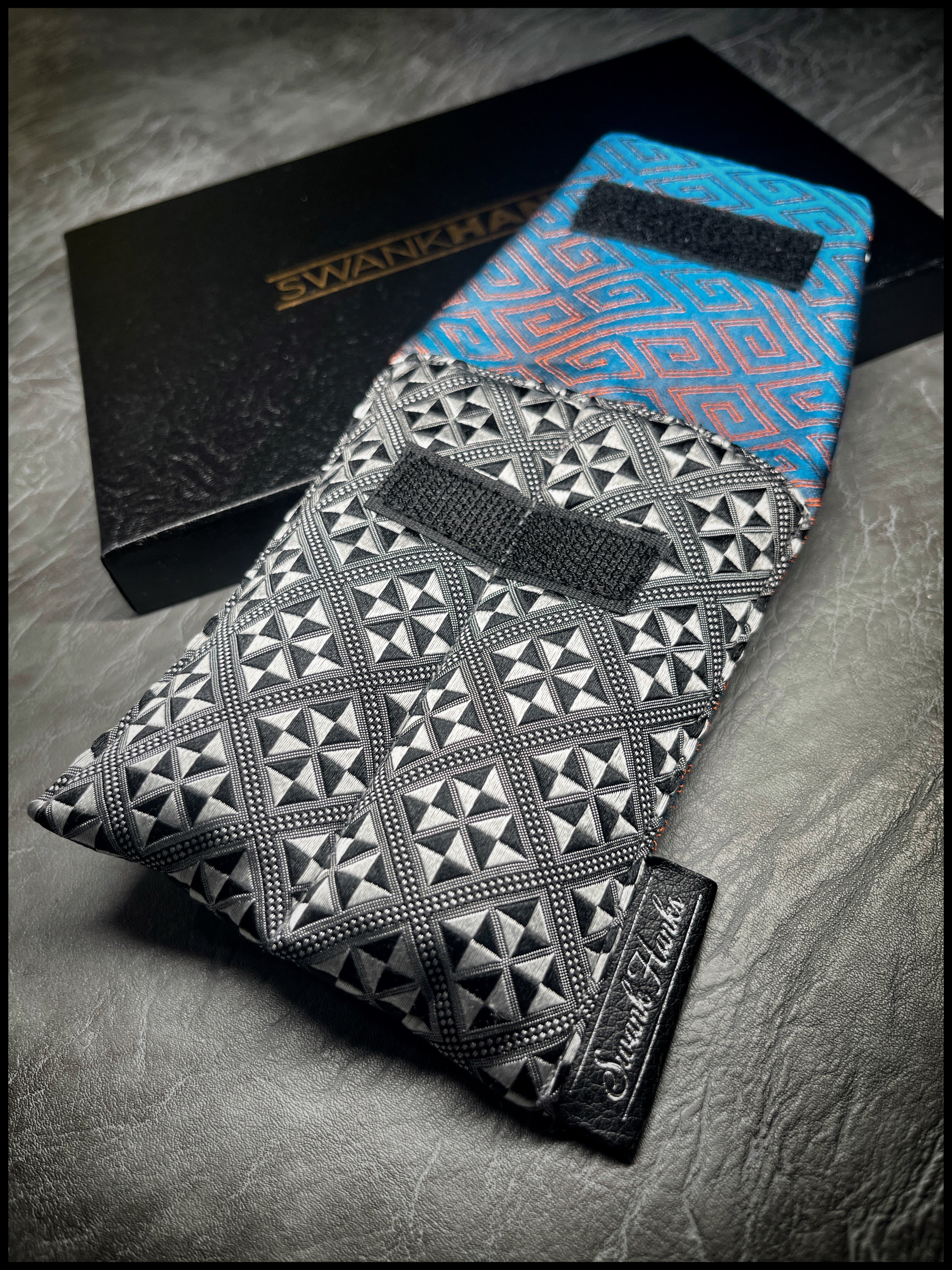 ONE-OFF A1 Checkered Silk/ Mulberry Color Shifting Silk Mini Double Slot Pouch