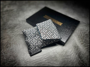 ONE-OFF A1 Checkered Silk/ Mulberry Color Shifting Silk Mini Double Slot Pouch