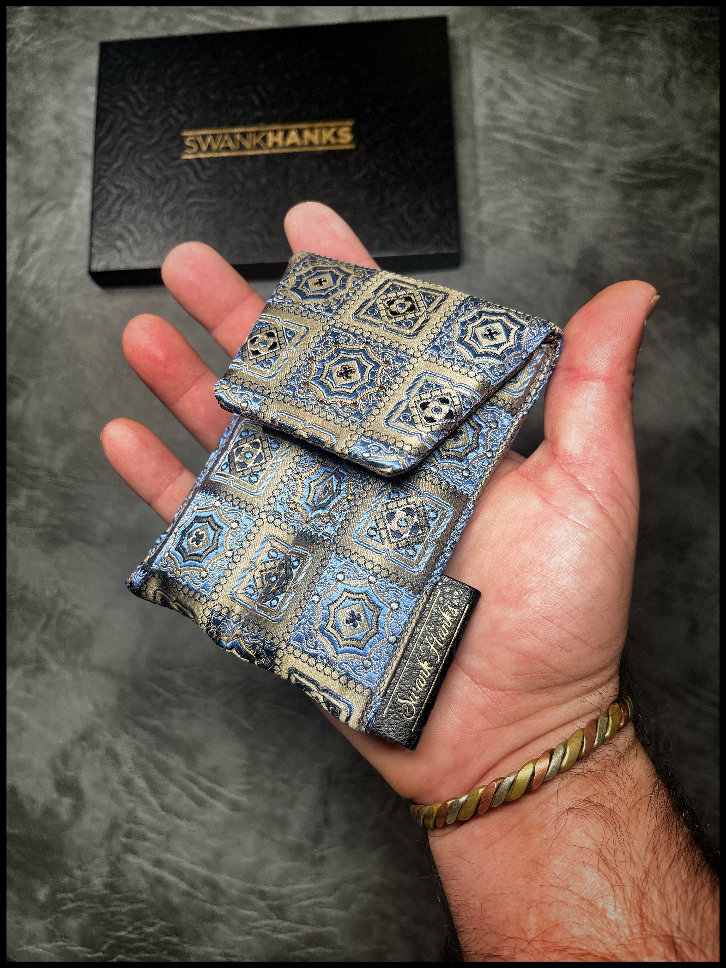 Royal Mosaic Silk Mini Double Slot Pouch