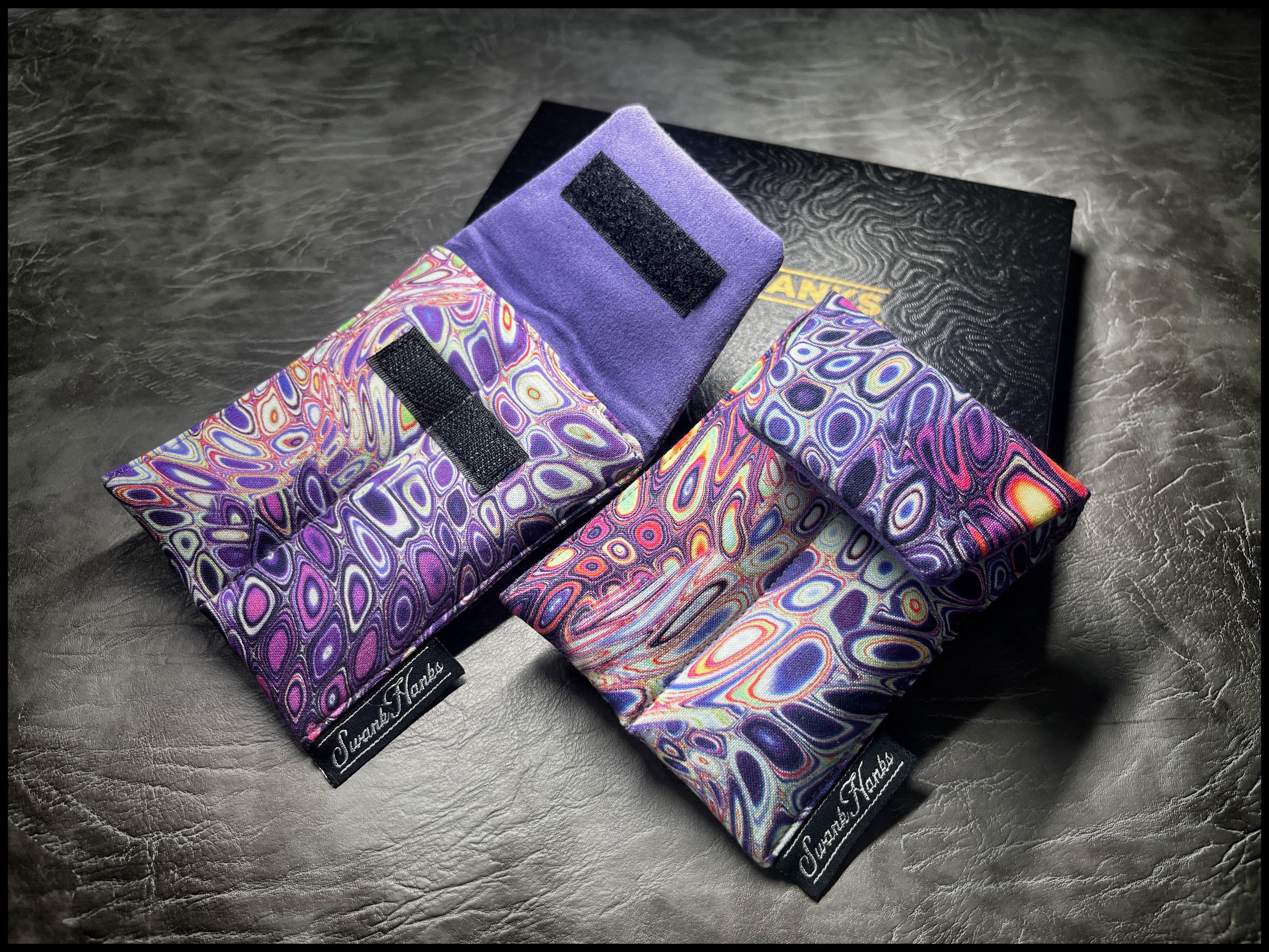 Acidic Neon/ Purple Microsuede Mini Double Slot Pouch
