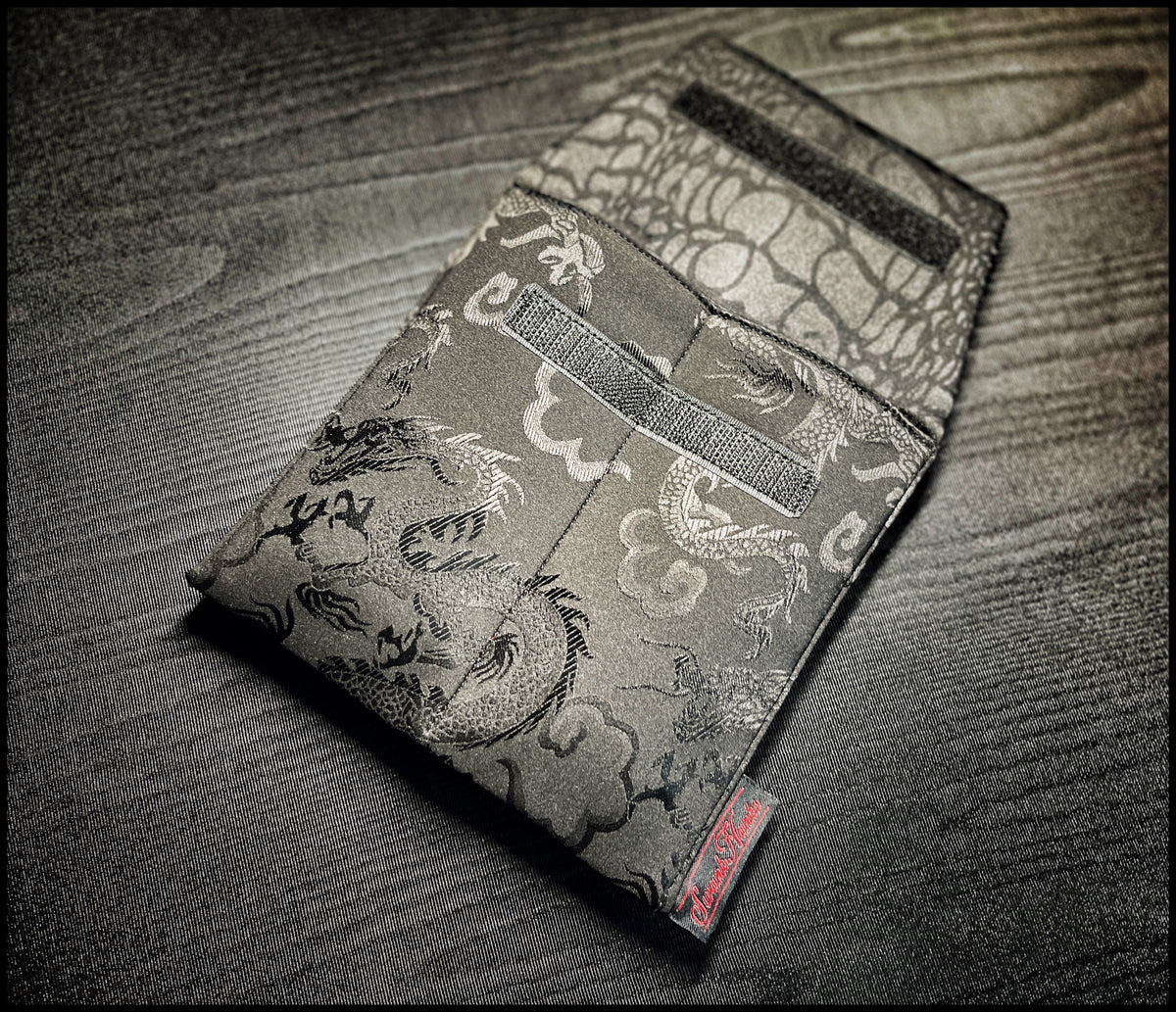 1-OFF Satin Black Dragon Silk Full Size Double-Slot