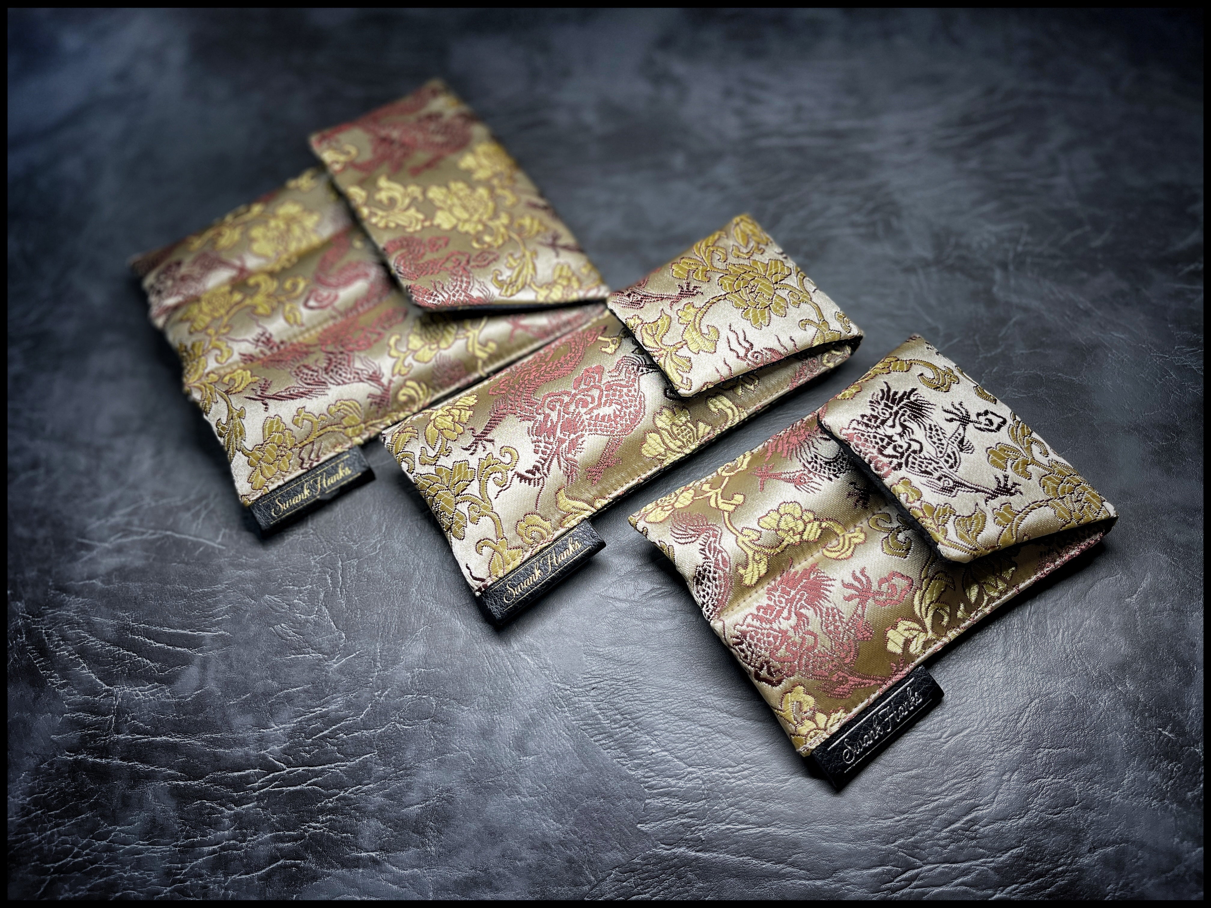 Copper/Gold Dragon Silk Mini Double-Slot Pouch