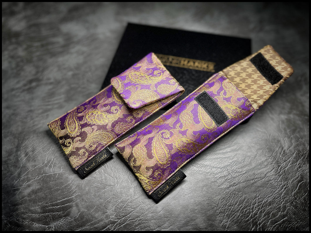 Mulberry V3 Color Shifting Silk Paisley / Gold Houndstooth Silk Single Pouch