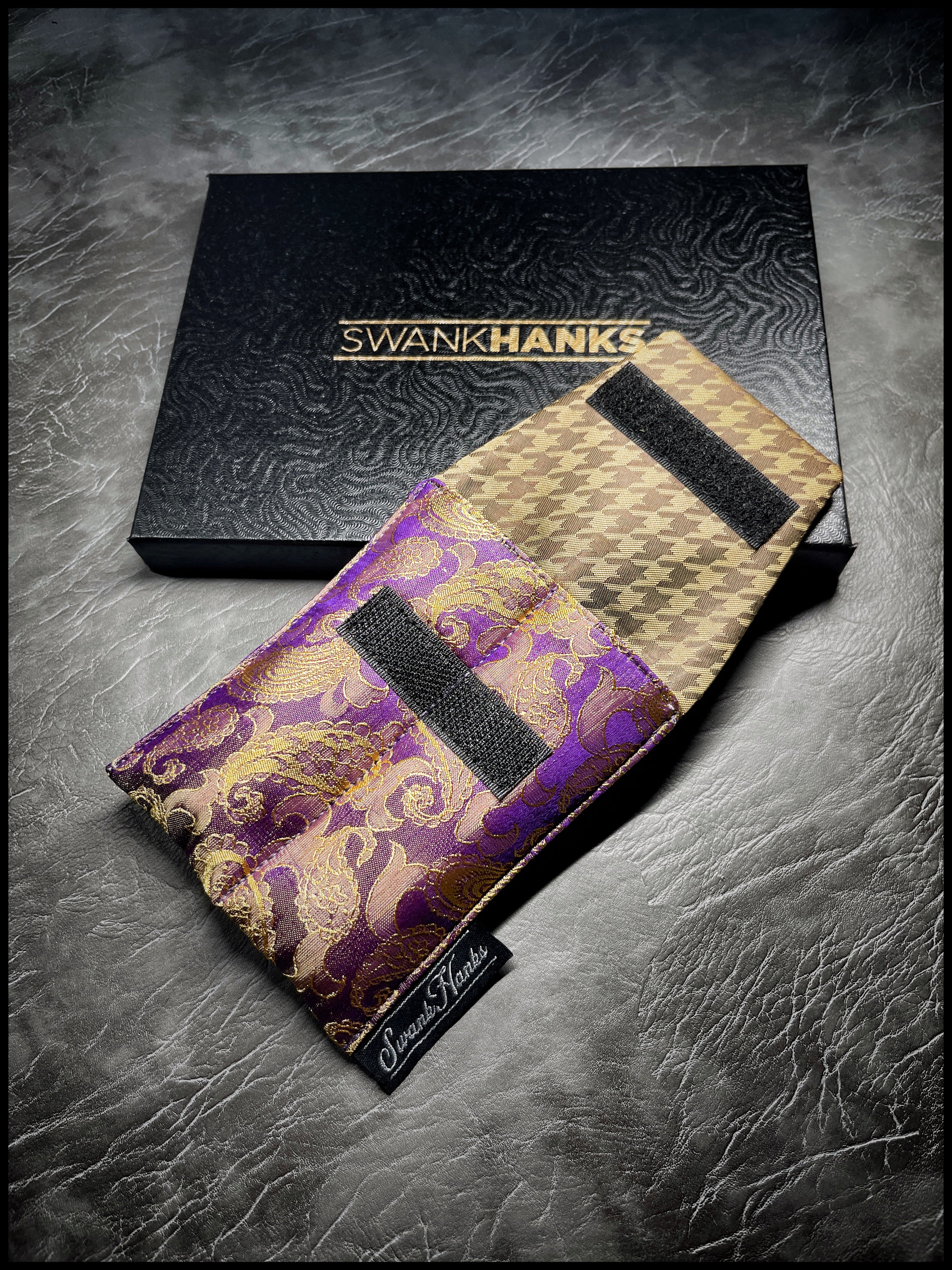 Mulberry V3 Color Shifting Silk Paisley / Gold Houndstooth Mini Double Slot Pouch