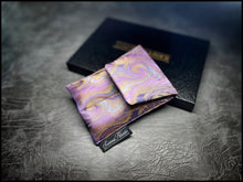 Purp/ Gold Cloud Silk / Satin Black Silk Mini Double Slot Pouch