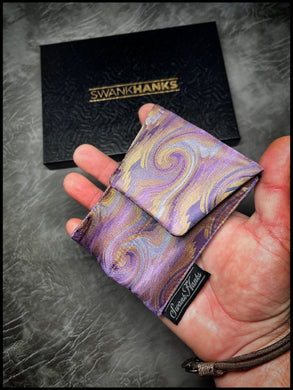 Purp/ Gold Cloud Silk / Satin Black Silk Mini Double Slot Pouch