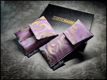 Purp/ Gold Cloud Silk / Satin Black Silk Mini Double Slot Pouch