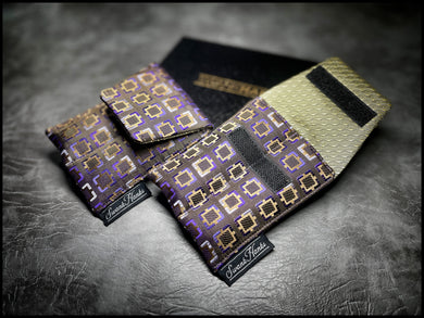 Inverse Geo Purp/Gold Mini Double Slot Pouch