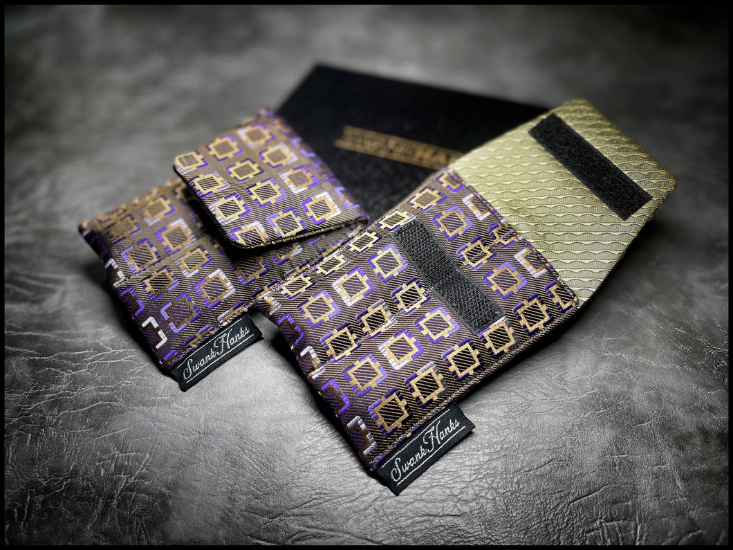 Inverse Geo Purp/Gold Mini Double Slot Pouch