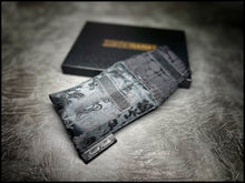 1-OFF Murdered Out Dragon Silk / Satin Black Dragonscale Silk Mini Double Slot Pouch