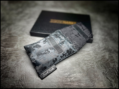 1-OFF Murdered Out Dragon Silk / Satin Black Dragonscale Silk Mini Double Slot Pouch