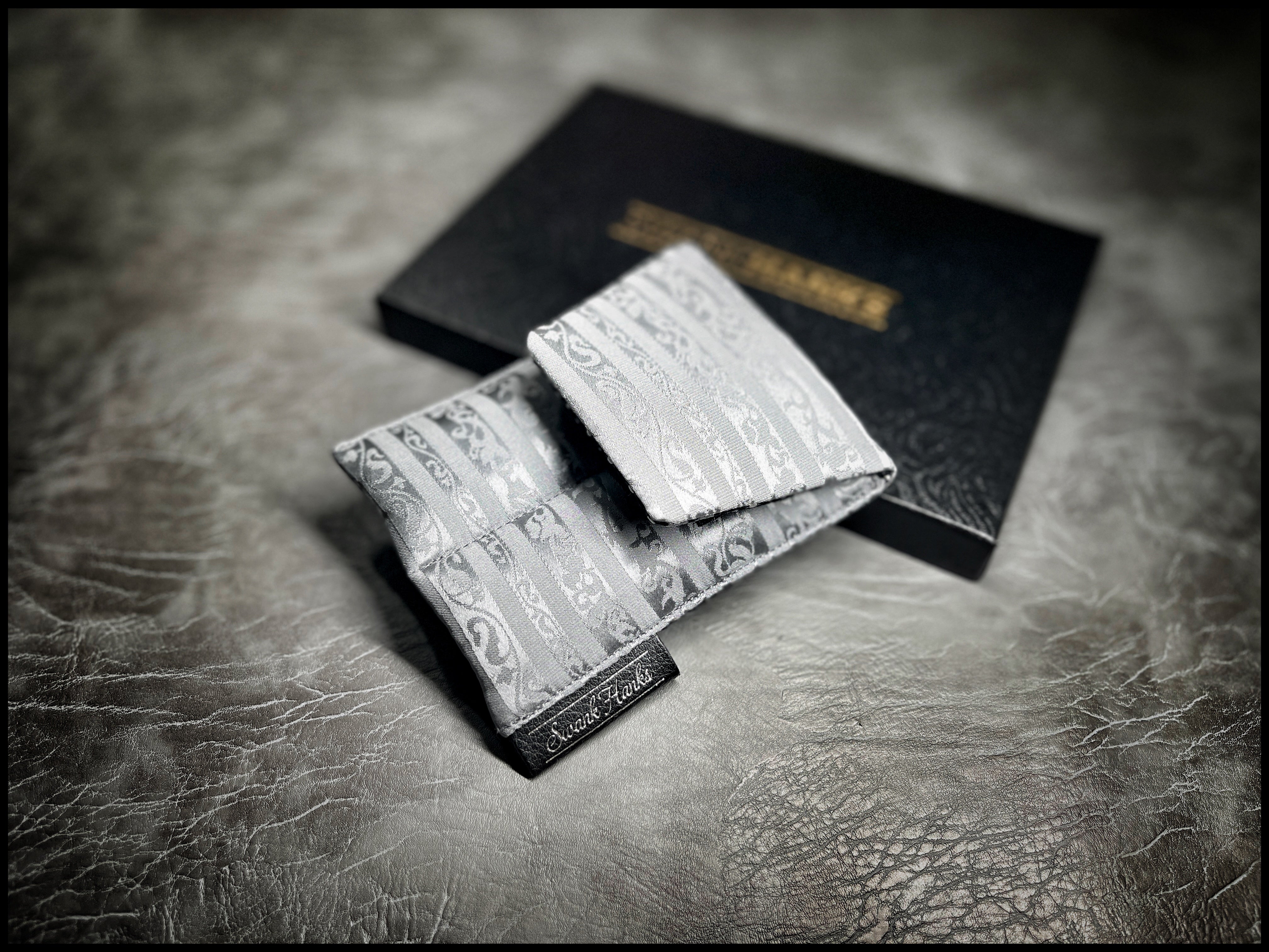 Silver Silk Charmeuse Mini Double Slot Pouch