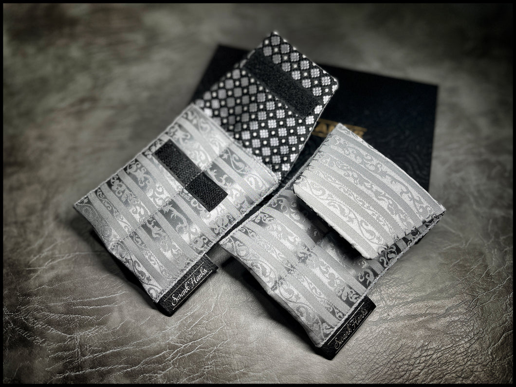 Silver Silk Charmeuse Mini Double Slot Pouch