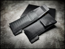 Black Chevron Lurex Silk Jacquard Single Pouch