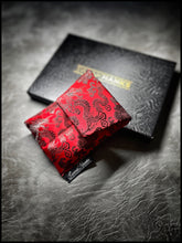 Black On Red Dragon Silk Mini Double Slot Pouch