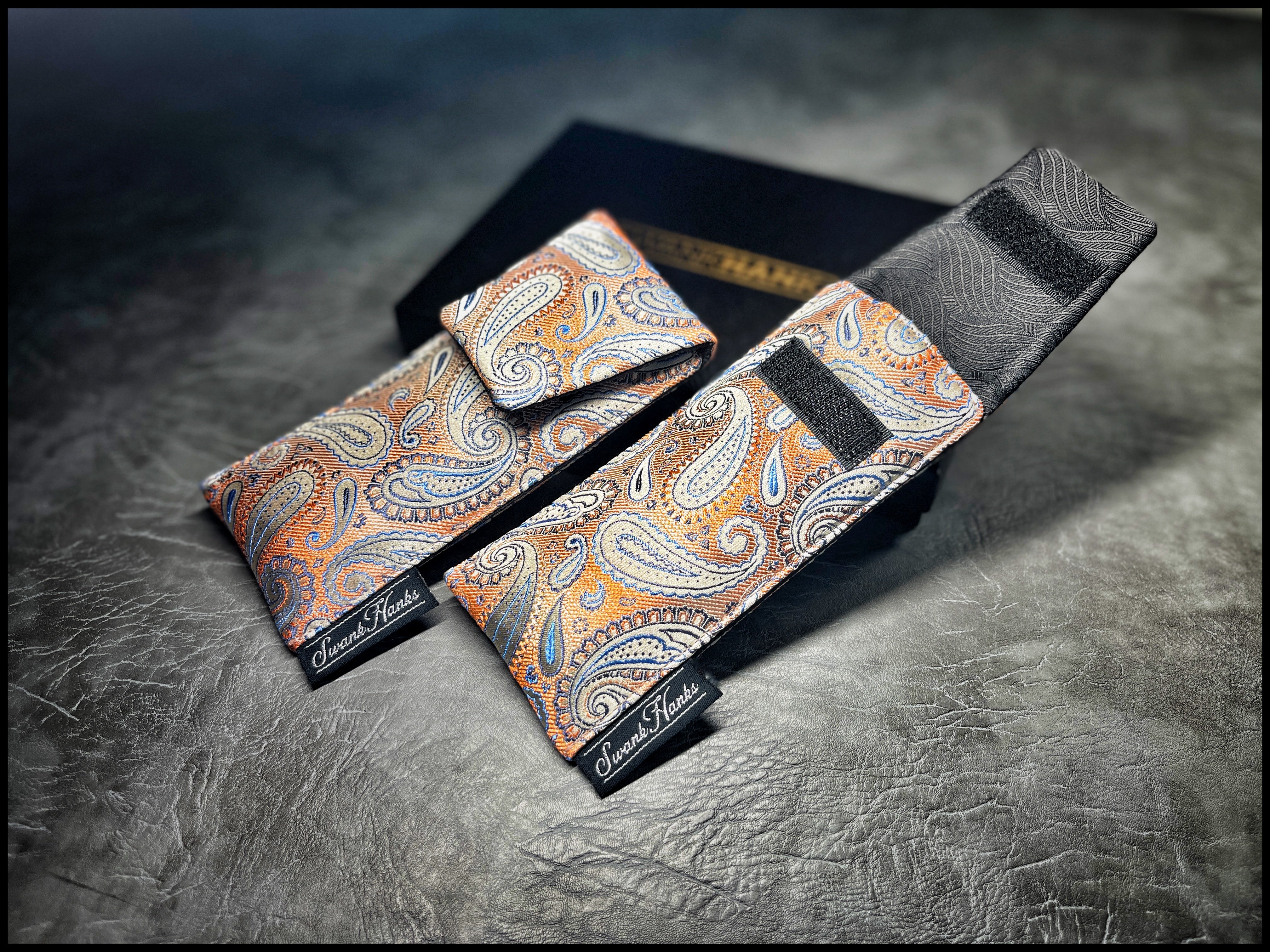 Peach Paisley Silk Jacquard Single Pouch