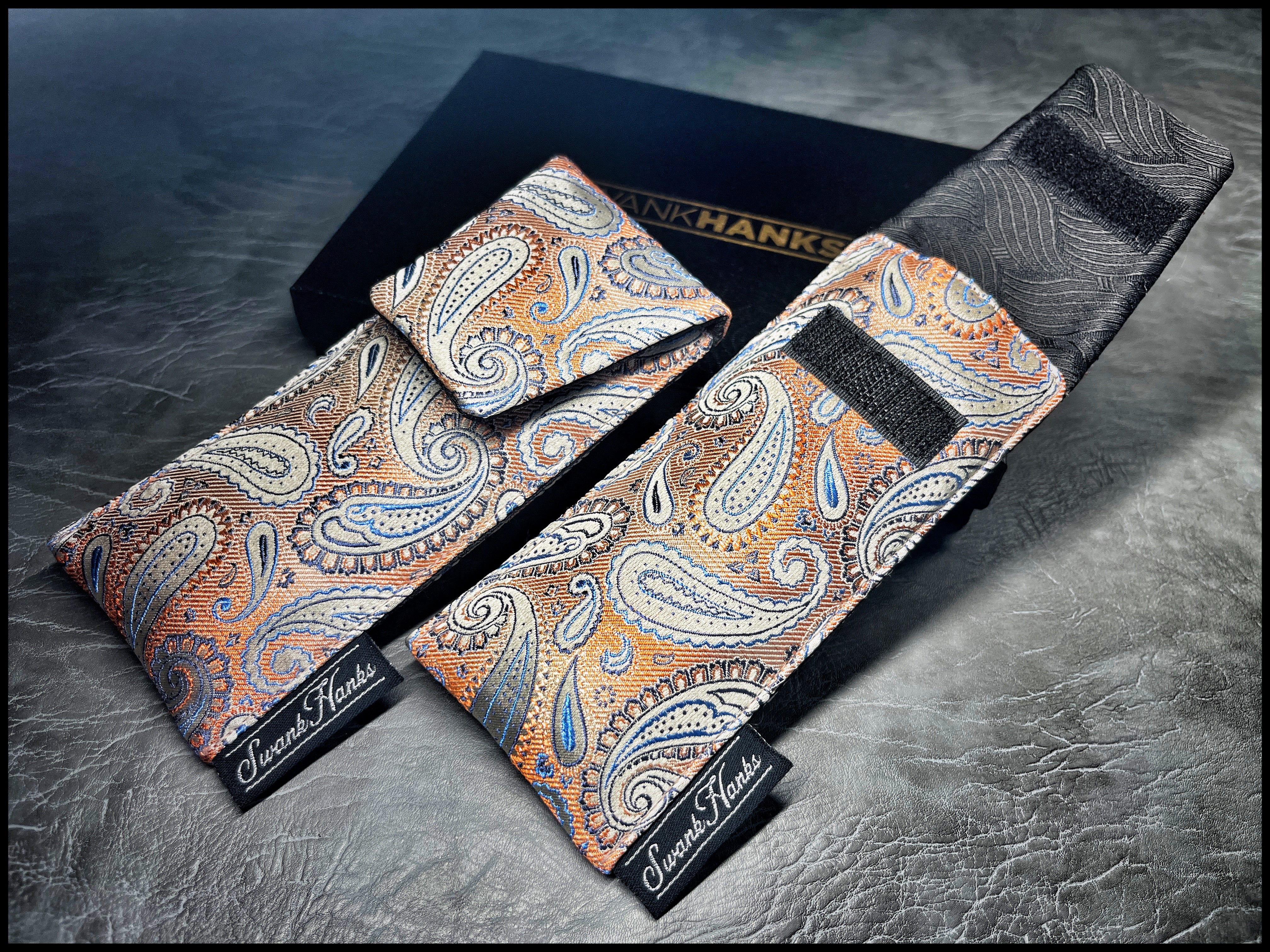 Peach Paisley Silk Jacquard Single Pouch