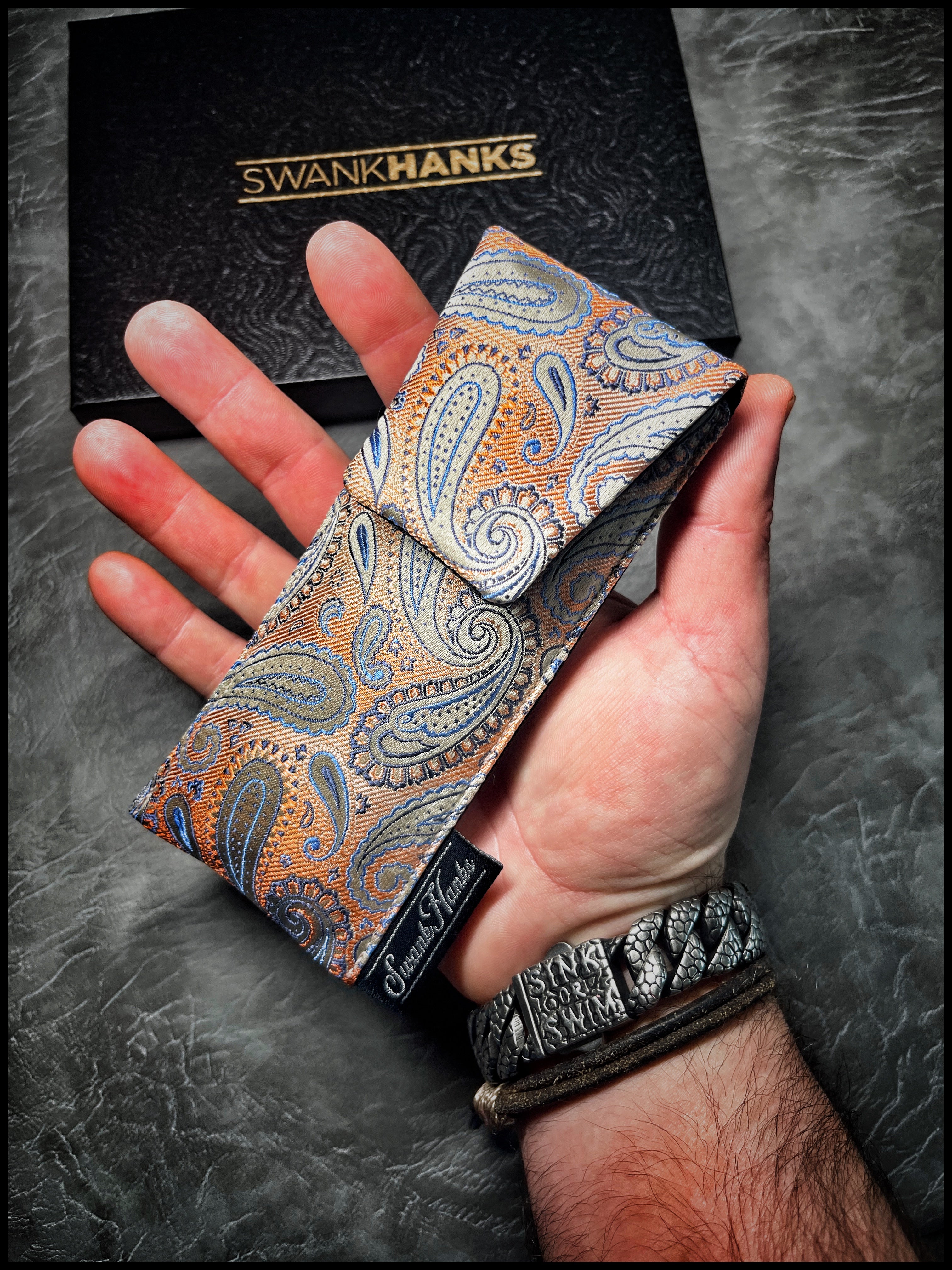 Peach Paisley Silk Jacquard Single Pouch