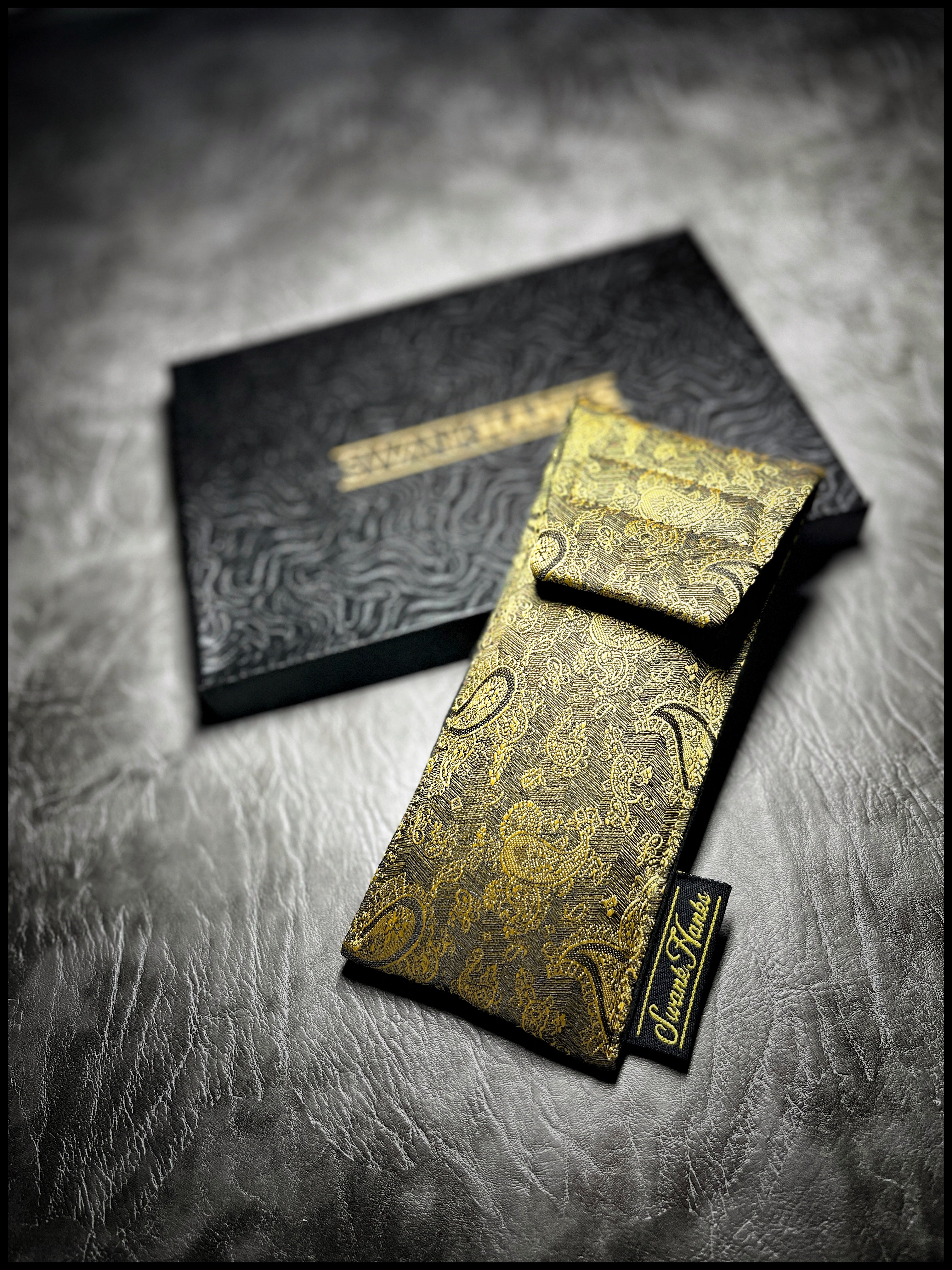 Gold Silk Paisley Pouch