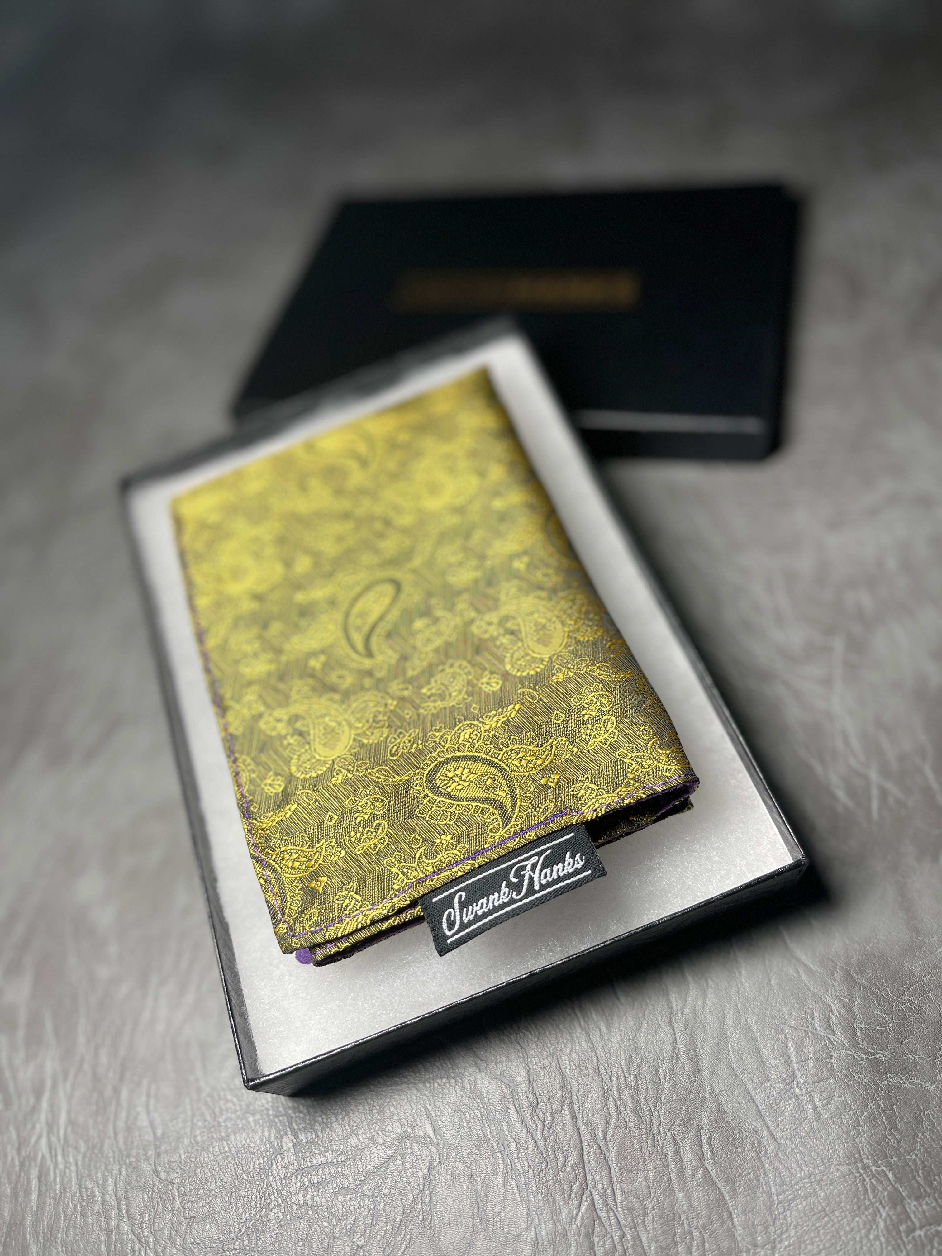 Gold silk mini paisley