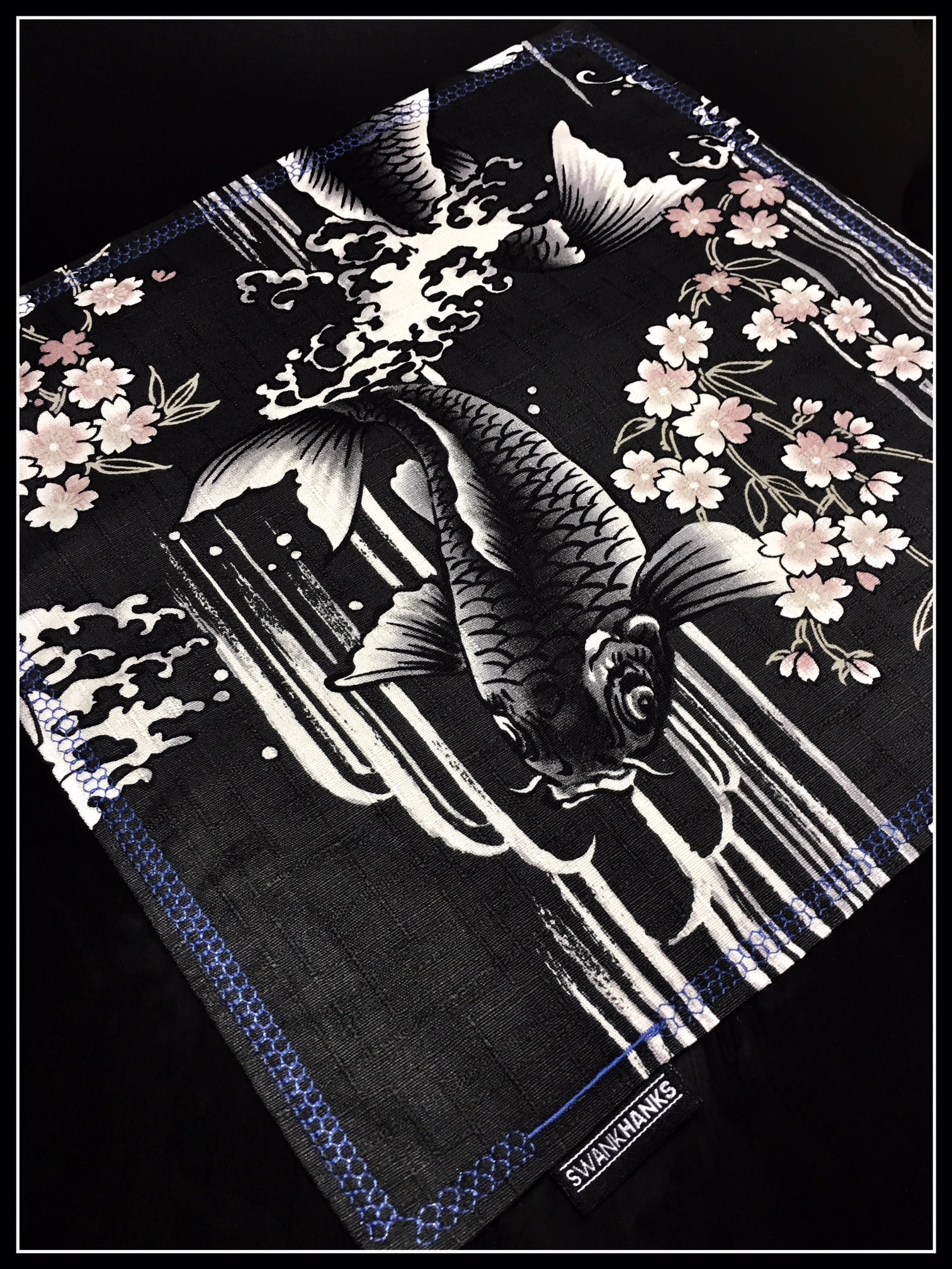 Black Koi (blue/gold silk one off)